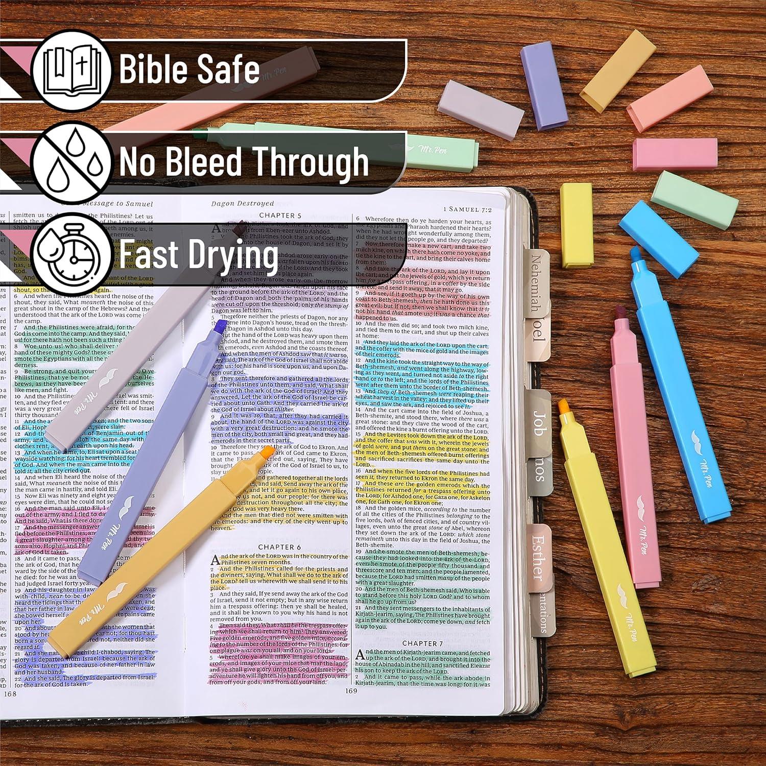 image:imageMr Pen Aesthetic Bible Highlighters No Bleed Through 10 Pack Assorted Colors Cute Highlighter for Journaling Supplies and School Accessories Bible Highlighters and Pens No BleedFriendly Colors