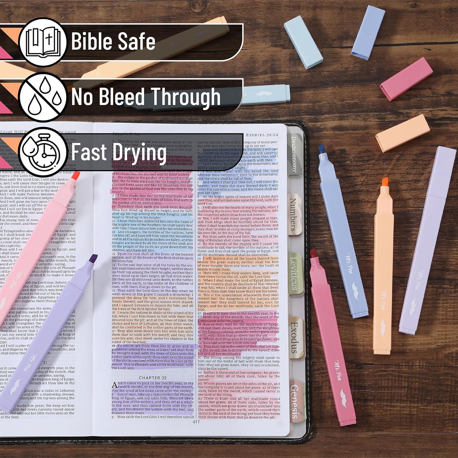 image:imageMr Pen Aesthetic Bible Highlighters No Bleed Through 10 Pack Assorted Colors Cute Highlighter for Journaling Supplies and School Accessories Bible Highlighters and Pens No BleedPastel Colors