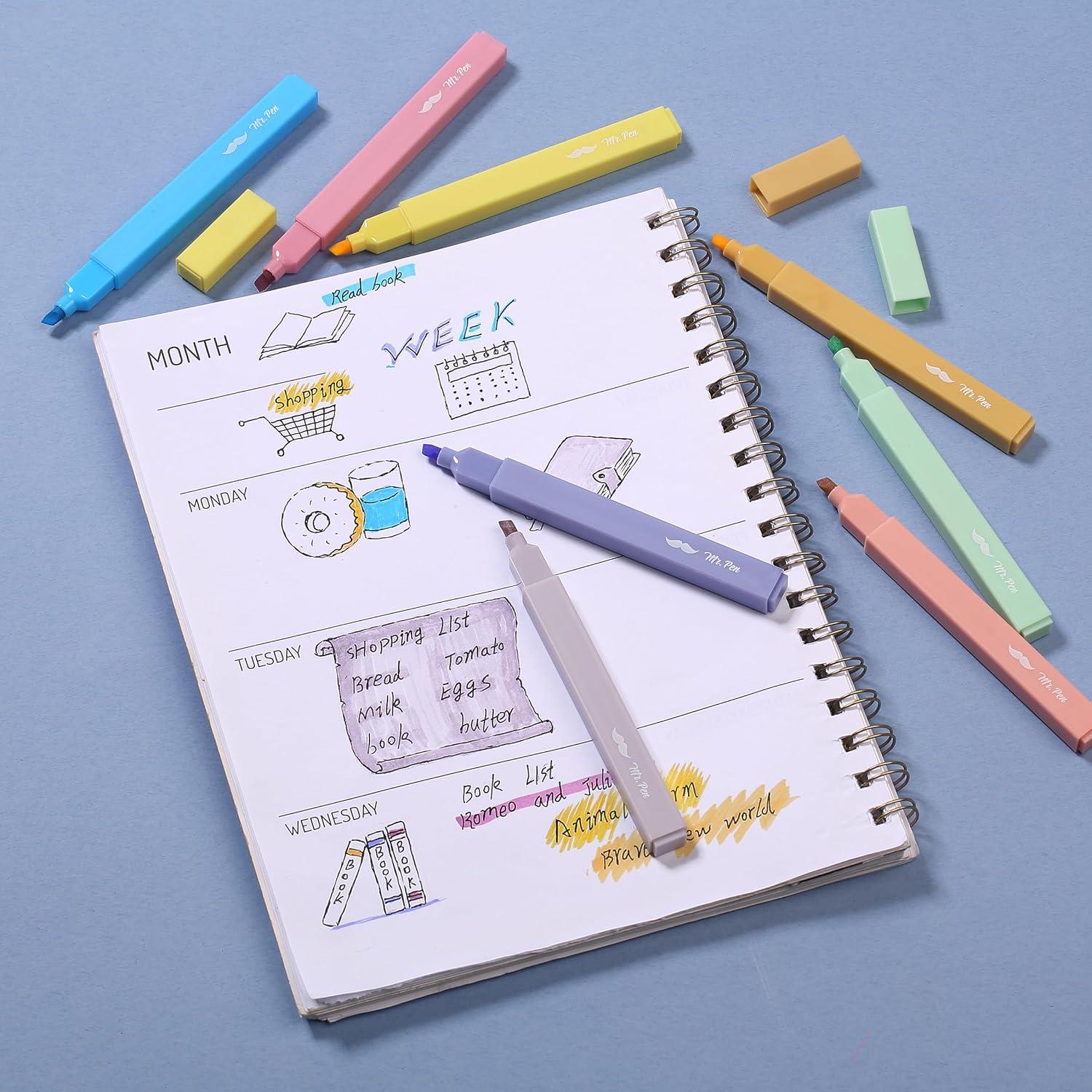 image:imageMr Pen Aesthetic Bible Highlighters No Bleed Through 10 Pack Assorted Colors Cute Highlighter for Journaling Supplies and School Accessories Bible Highlighters and Pens No BleedFriendly Colors