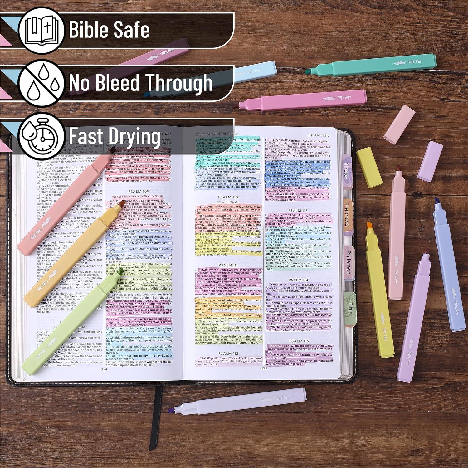 image:imageMr Pen Aesthetic Bible Highlighters No Bleed Through 10 Pack Assorted Colors Cute Highlighter for Journaling Supplies and School Accessories Bible Highlighters and Pens No BleedPastel Colors