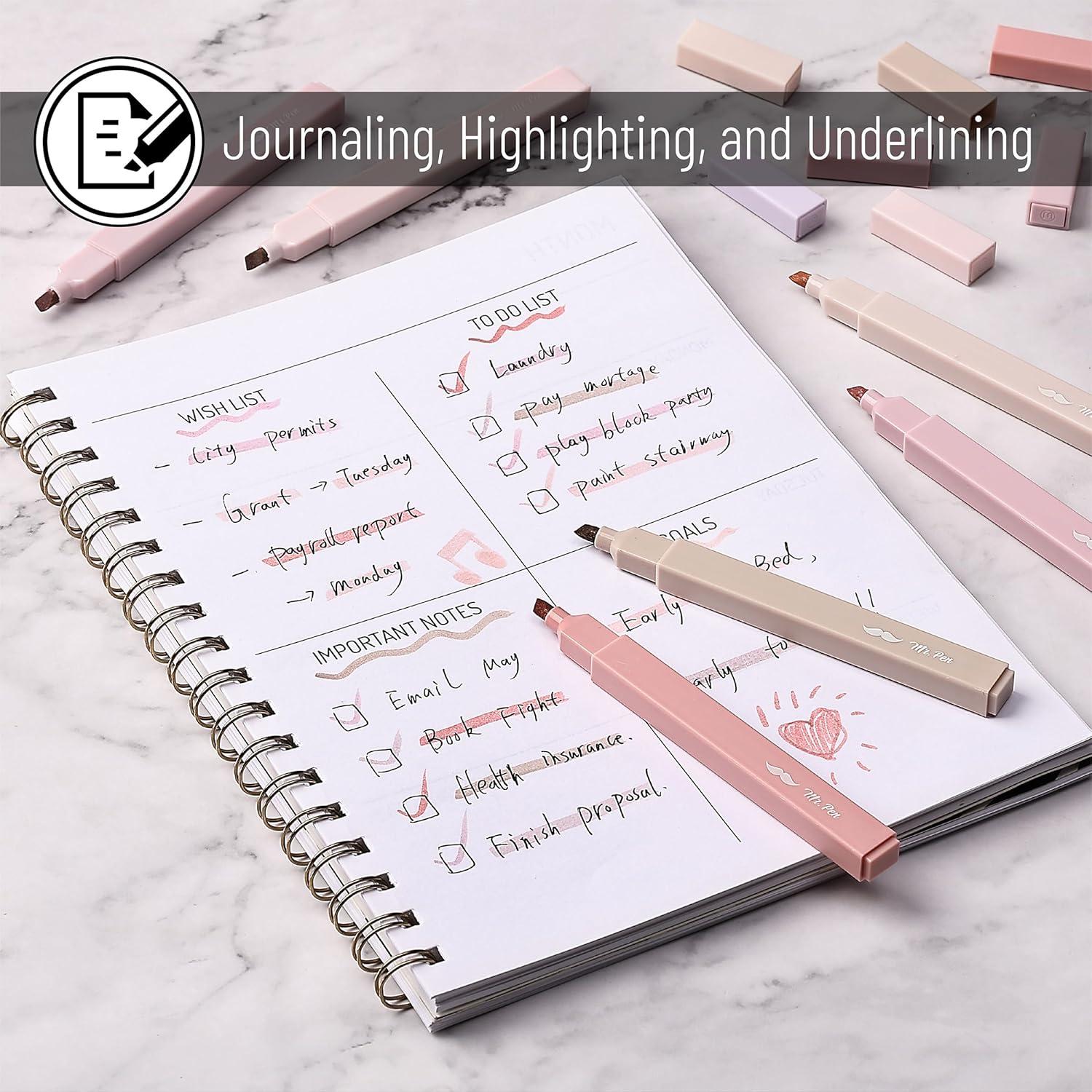 image:imageMr Pen Aesthetic Bible Highlighters No Bleed Through 10 Pack Assorted Colors Cute Highlighter for Journaling Supplies and School Accessories Bible Highlighters and Pens No BleedVintage Colors 2