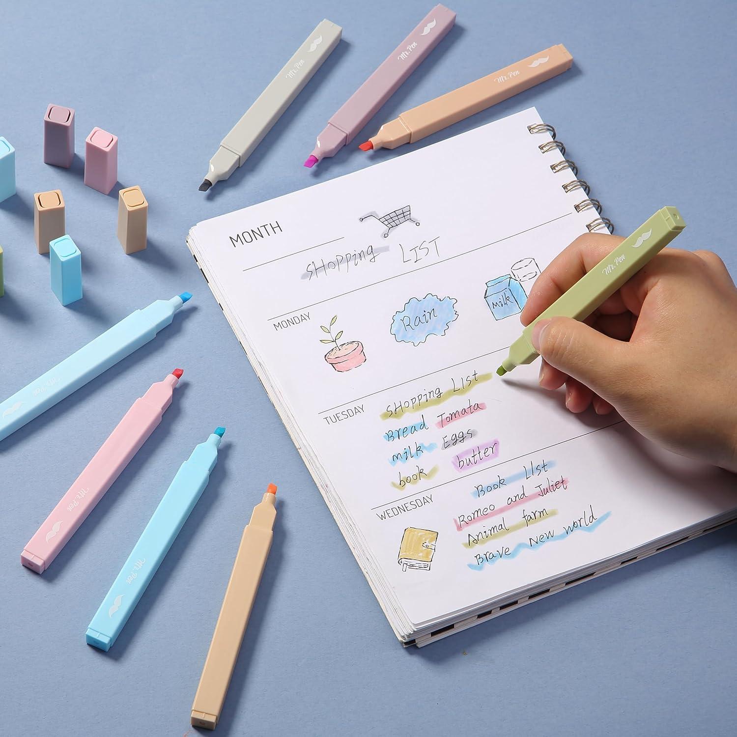 image:imageMr Pen Aesthetic Bible Highlighters No Bleed Through 10 Pack Assorted Colors Cute Highlighter for Journaling Supplies and School Accessories Bible Highlighters and Pens No BleedPastel  Vintage Colors