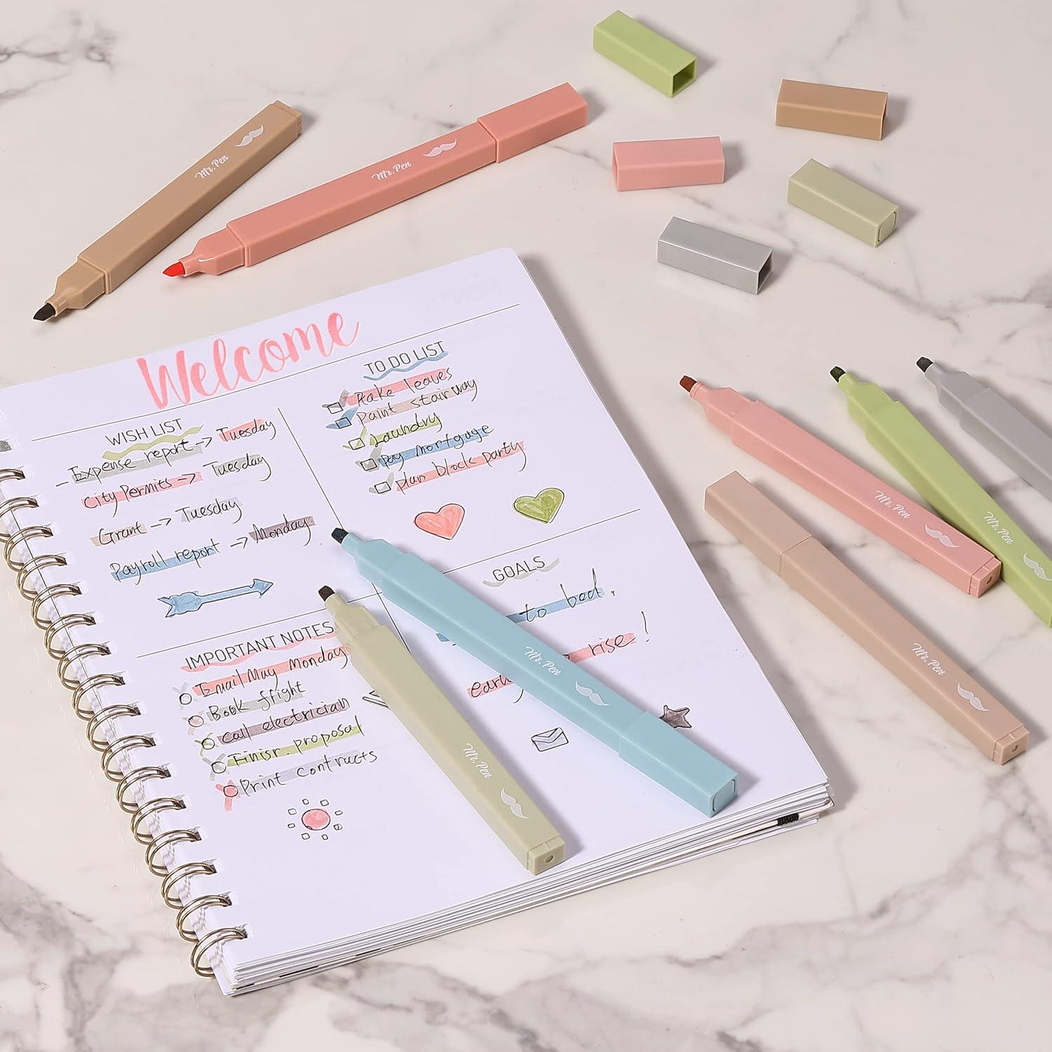 image:imageMr Pen Aesthetic Bible Highlighters No Bleed Through 10 Pack Assorted Colors Cute Highlighter for Journaling Supplies and School Accessories Bible Highlighters and Pens No BleedVintage Colors