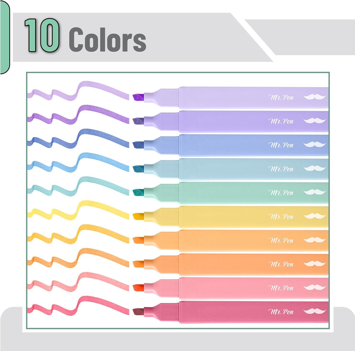 image:imageMr Pen Aesthetic Bible Highlighters No Bleed Through 10 Pack Assorted Colors Cute Highlighter for Journaling Supplies and School Accessories Bible Highlighters and Pens No BleedPastel Colors