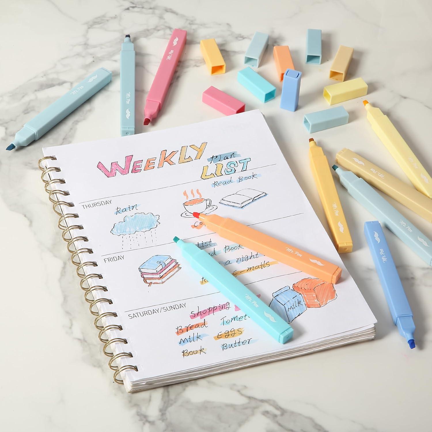image:imageMr Pen Aesthetic Bible Highlighters No Bleed Through 10 Pack Assorted Colors Cute Highlighter for Journaling Supplies and School Accessories Bible Highlighters and Pens No BleedPastel Colors 2