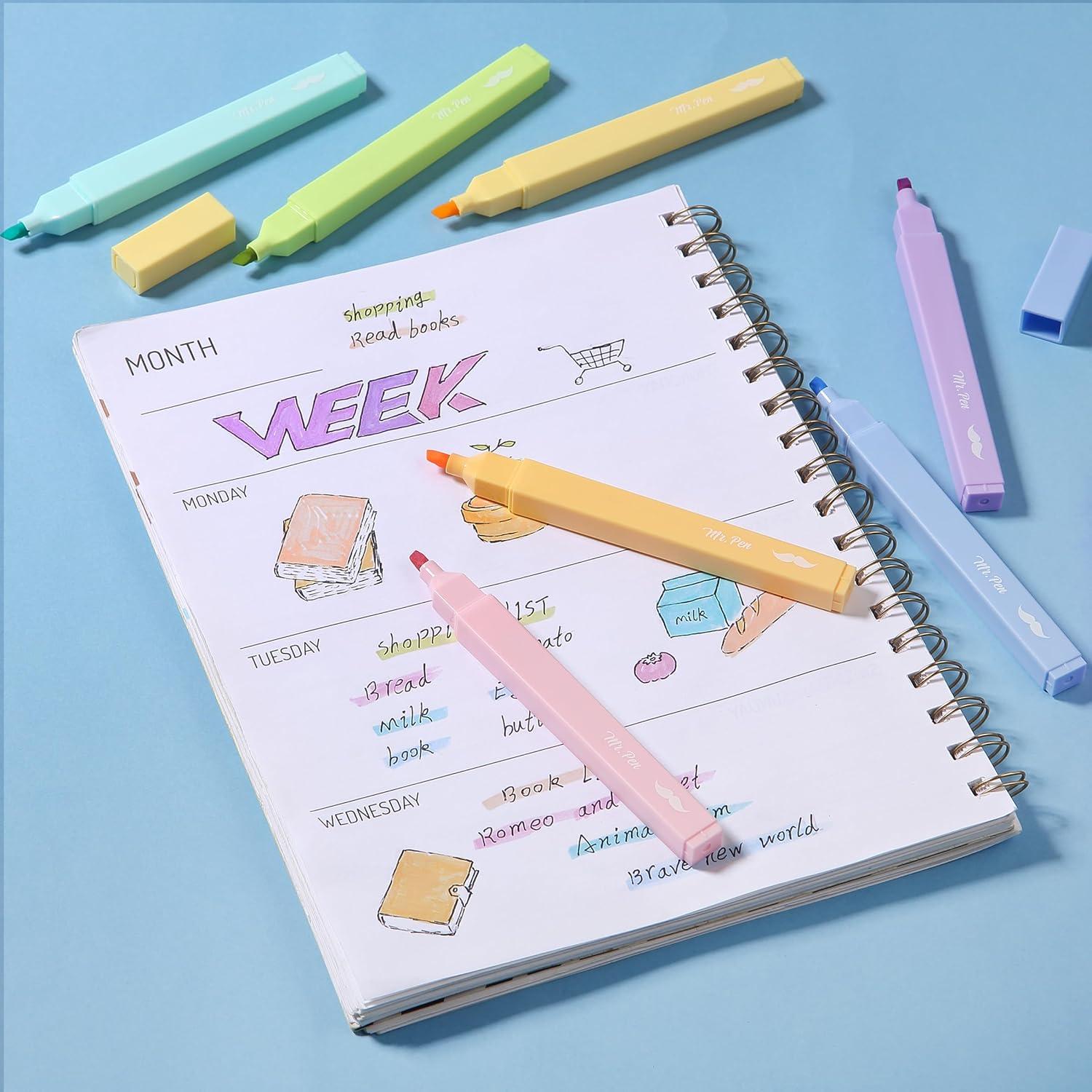 image:imageMr Pen Aesthetic Bible Highlighters No Bleed Through 10 Pack Assorted Colors Cute Highlighter for Journaling Supplies and School Accessories Bible Highlighters and Pens No BleedPastel Candy Colors