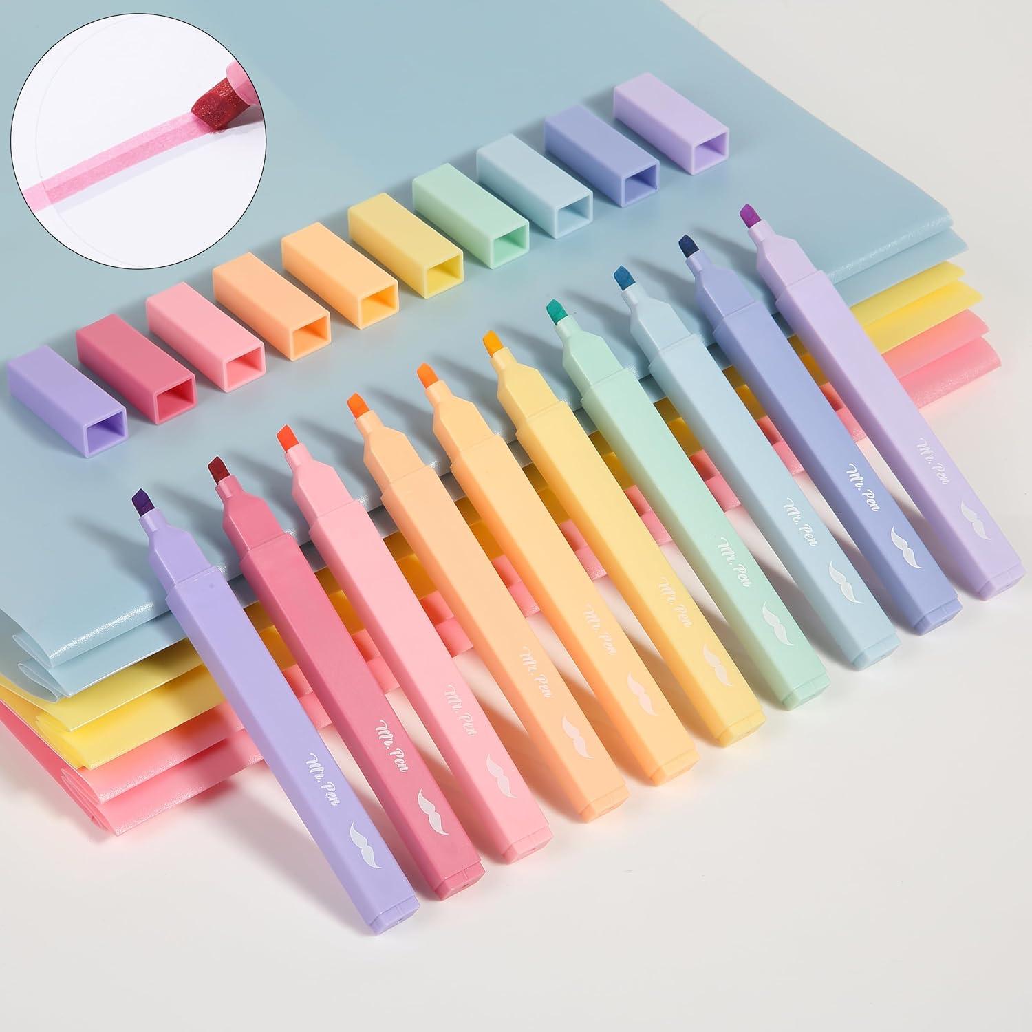 image:imageMr Pen Aesthetic Bible Highlighters No Bleed Through 10 Pack Assorted Colors Cute Highlighter for Journaling Supplies and School Accessories Bible Highlighters and Pens No BleedPastel Colors