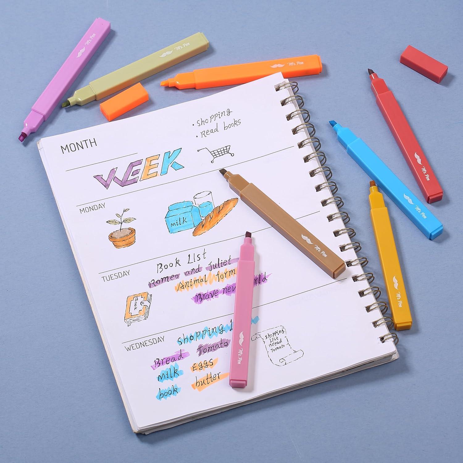 image:imageMr Pen Aesthetic Bible Highlighters No Bleed Through 10 Pack Assorted Colors Cute Highlighter for Journaling Supplies and School Accessories Bible Highlighters and Pens No BleedWarm Colors