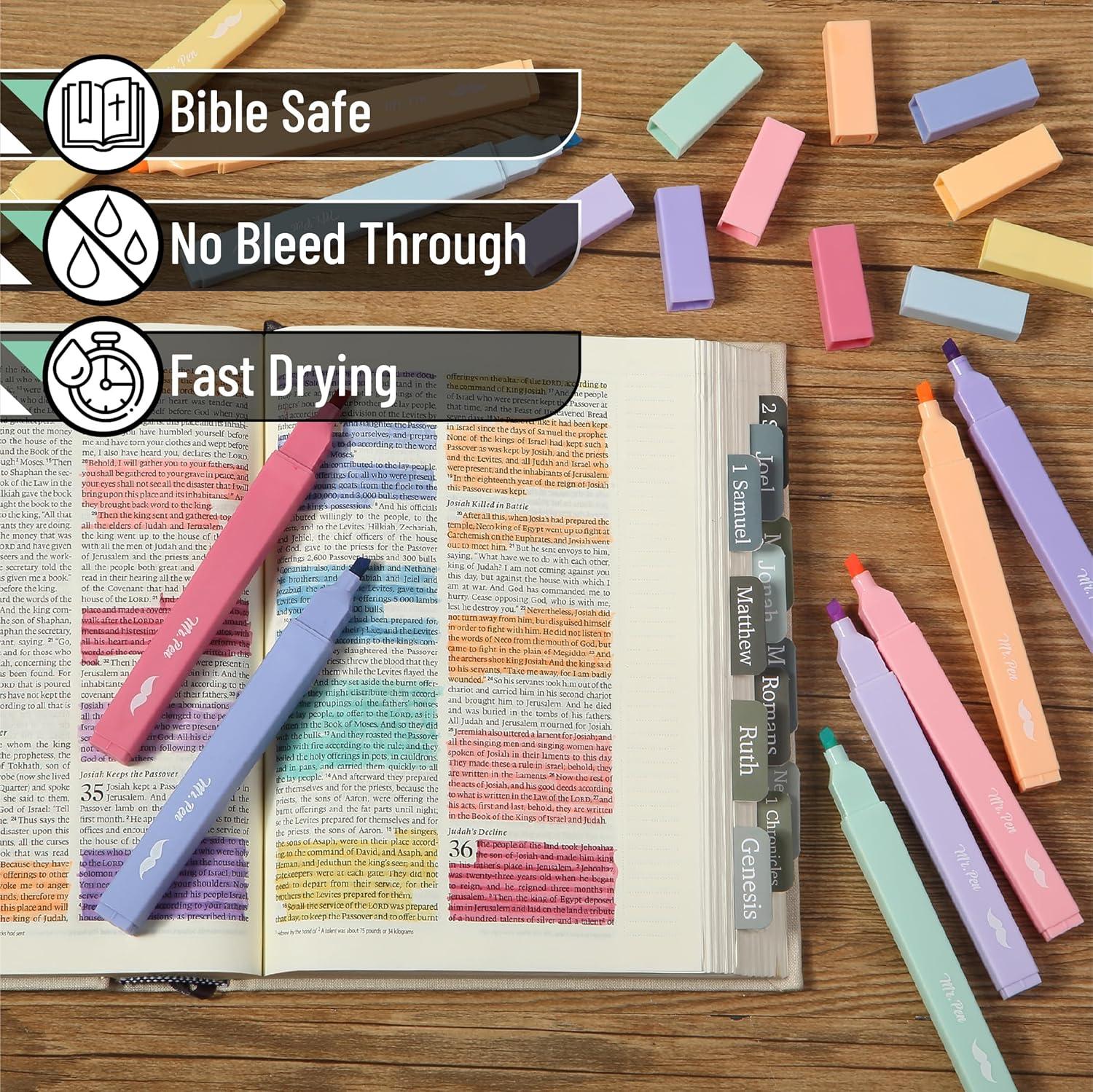image:imageMr Pen Aesthetic Bible Highlighters No Bleed Through 10 Pack Assorted Colors Cute Highlighter for Journaling Supplies and School Accessories Bible Highlighters and Pens No BleedPastel Colors