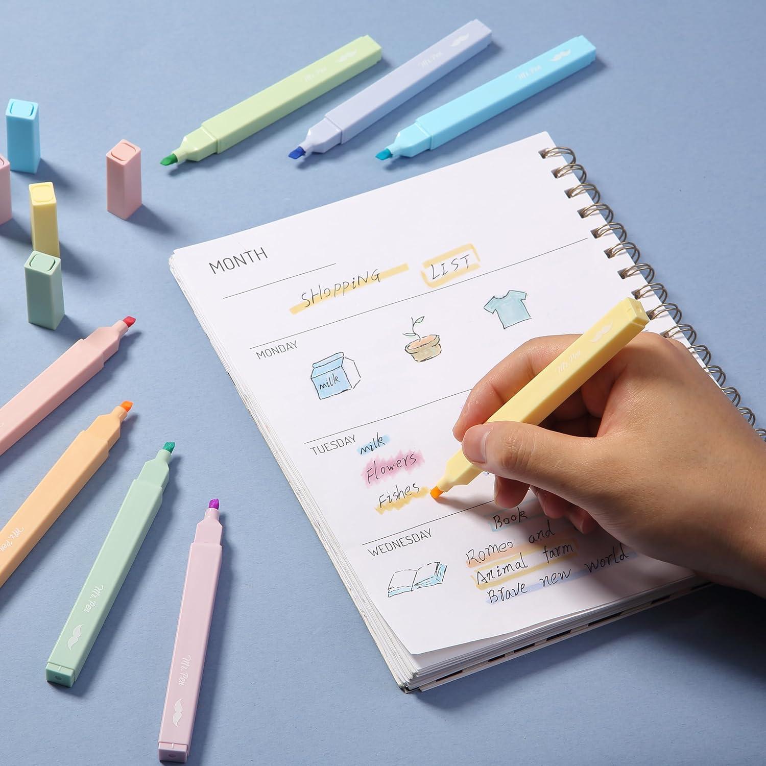 image:imageMr Pen Aesthetic Bible Highlighters No Bleed Through 10 Pack Assorted Colors Cute Highlighter for Journaling Supplies and School Accessories Bible Highlighters and Pens No BleedDreamy Colors