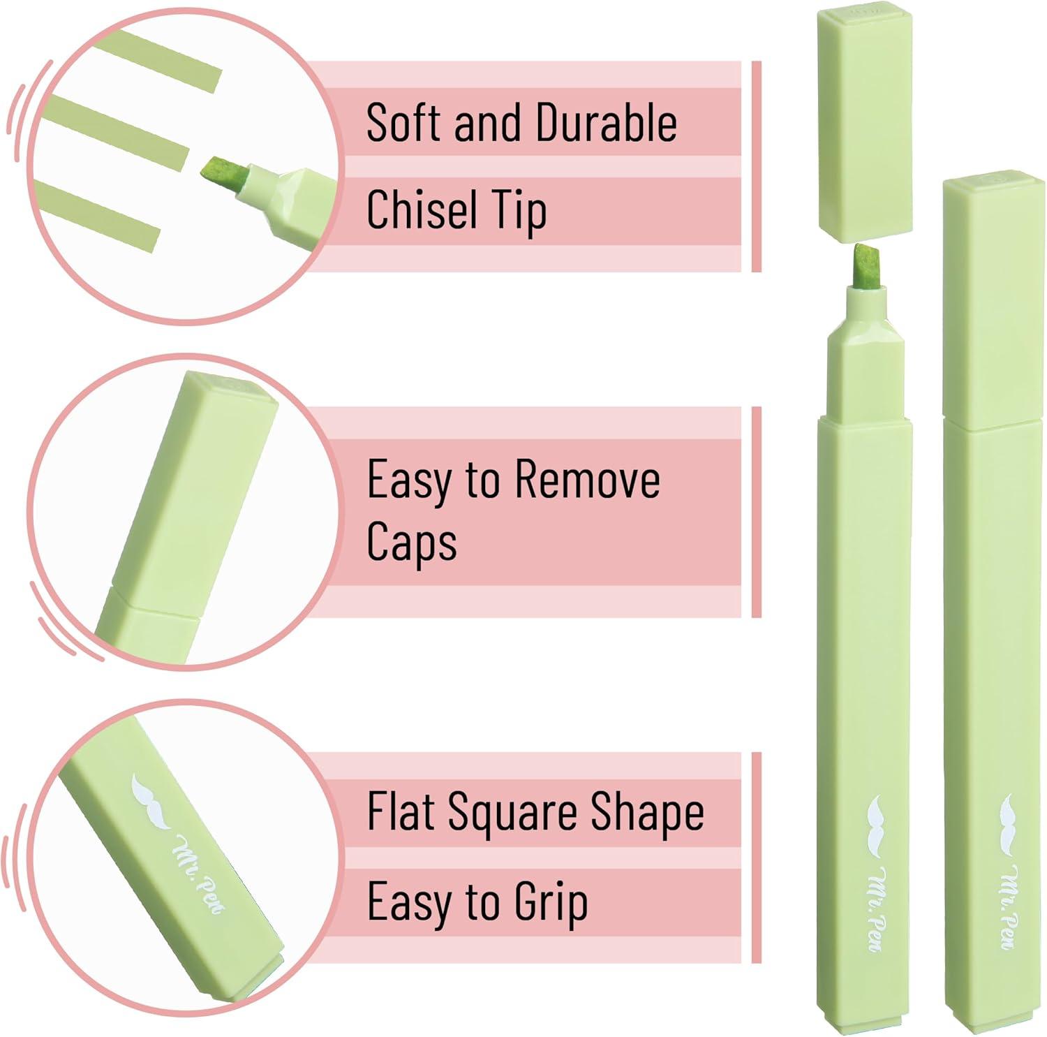 image:imageMr Pen Aesthetic Bible Highlighters No Bleed Through 10 Pack Assorted Colors Cute Highlighter for Journaling Supplies and School Accessories Bible Highlighters and Pens No BleedShades of Green