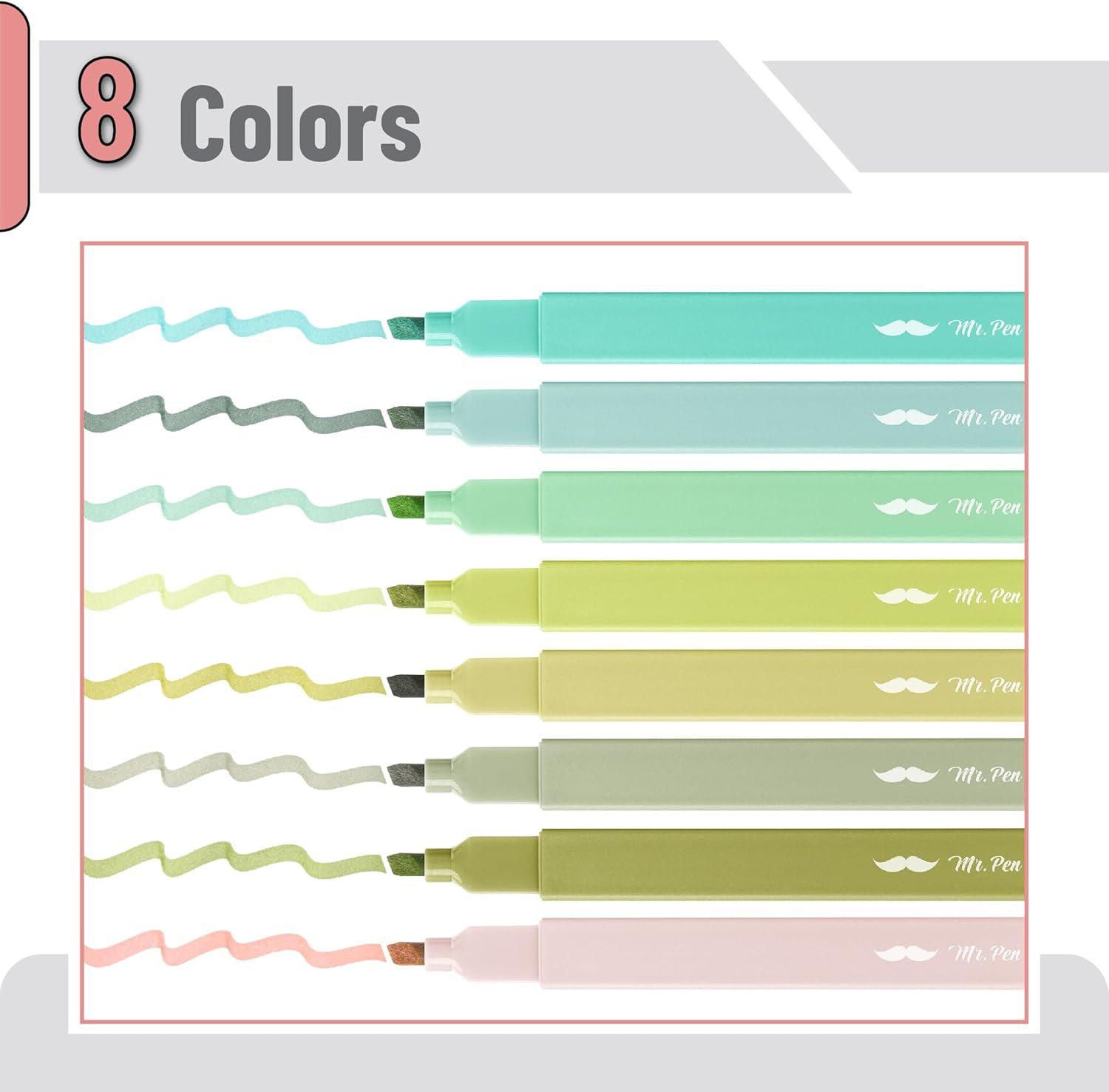 image:imageMr Pen Aesthetic Bible Highlighters No Bleed Through 10 Pack Assorted Colors Cute Highlighter for Journaling Supplies and School Accessories Bible Highlighters and Pens No BleedShades of Green