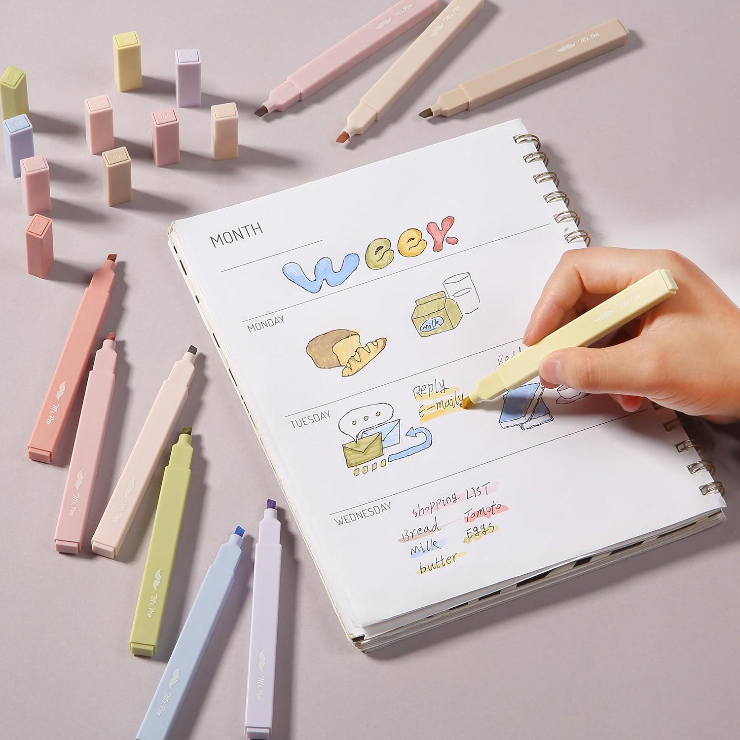 image:imageMr Pen Aesthetic Bible Highlighters No Bleed Through 10 Pack Assorted Colors Cute Highlighter for Journaling Supplies and School Accessories Bible Highlighters and Pens No BleedVintage Colors