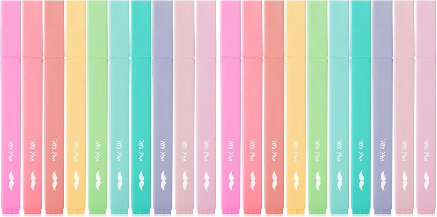 image:imageMr Pen Aesthetic Bible Highlighters No Bleed Through 10 Pack Assorted Colors Cute Highlighter for Journaling Supplies and School Accessories Bible Highlighters and Pens No BleedCandy Colors