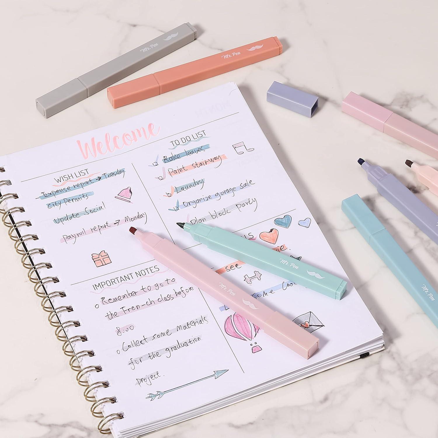 image:imageMr Pen Aesthetic Bible Highlighters No Bleed Through 10 Pack Assorted Colors Cute Highlighter for Journaling Supplies and School Accessories Bible Highlighters and Pens No BleedEarthy Colors