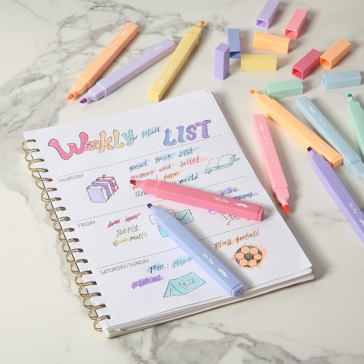 image:imageMr Pen Aesthetic Bible Highlighters No Bleed Through 10 Pack Assorted Colors Cute Highlighter for Journaling Supplies and School Accessories Bible Highlighters and Pens No BleedPastel Colors