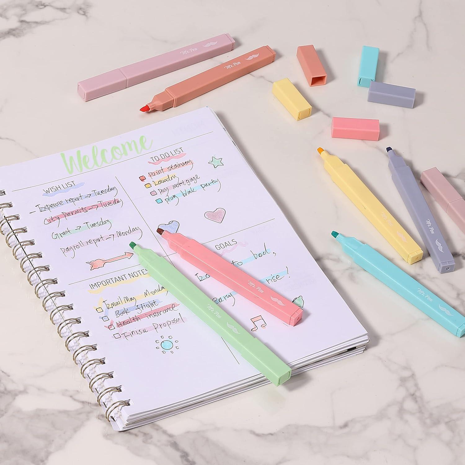 image:imageMr Pen Aesthetic Bible Highlighters No Bleed Through 10 Pack Assorted Colors Cute Highlighter for Journaling Supplies and School Accessories Bible Highlighters and Pens No BleedCandy Colors