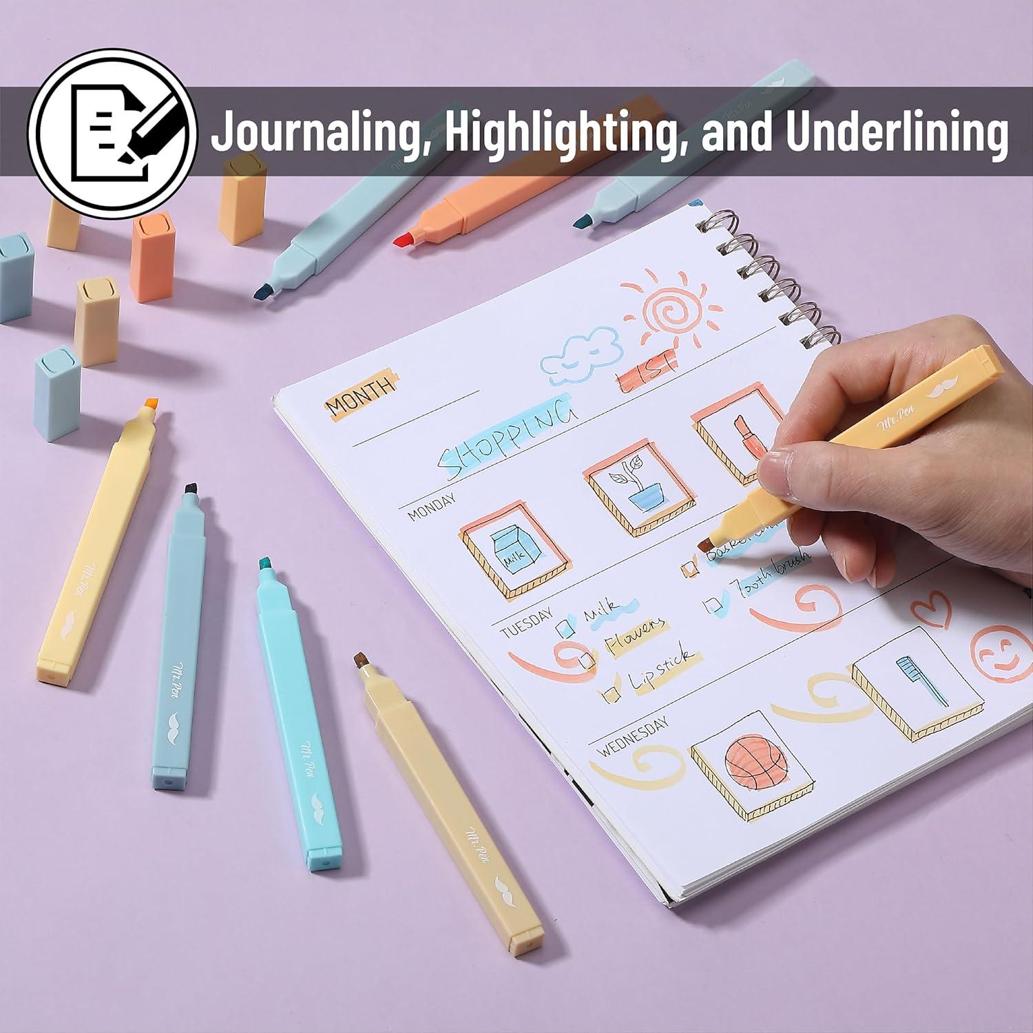 image:imageMr Pen Aesthetic Bible Highlighters No Bleed Through 10 Pack Assorted Colors Cute Highlighter for Journaling Supplies and School Accessories Bible Highlighters and Pens No BleedPastel Colors 2