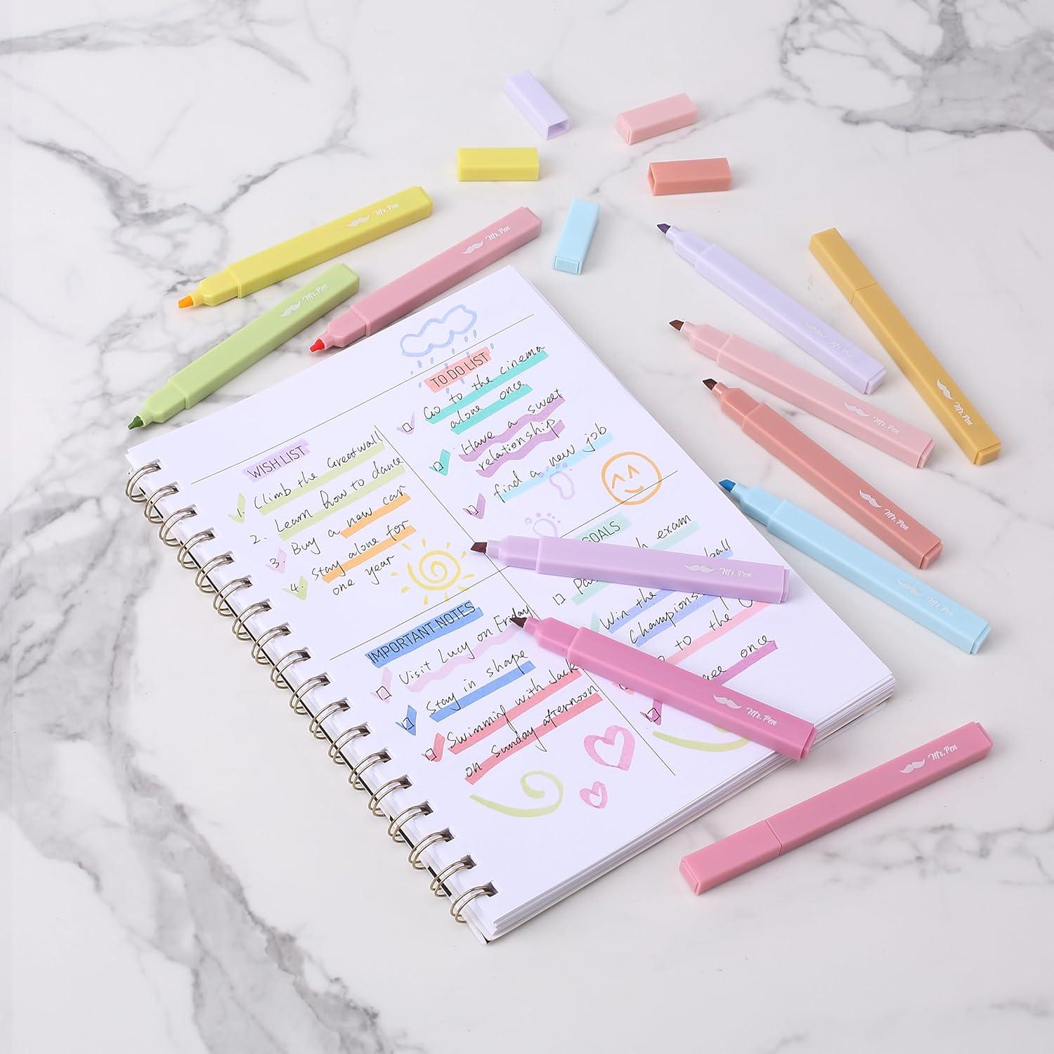 image:imageMr Pen Aesthetic Bible Highlighters No Bleed Through 10 Pack Assorted Colors Cute Highlighter for Journaling Supplies and School Accessories Bible Highlighters and Pens No BleedPastel Colors