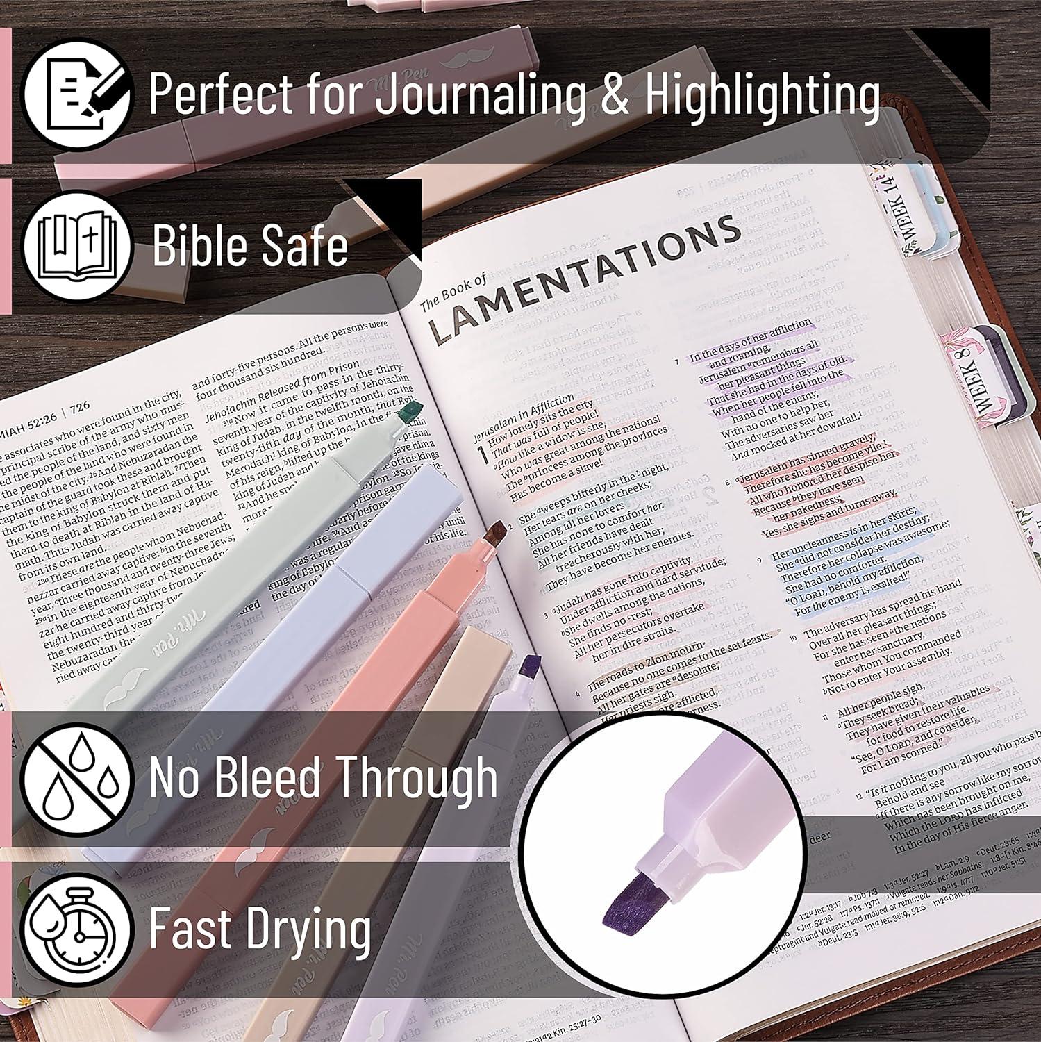 image:imageMr Pen Aesthetic Bible Highlighters No Bleed Through 10 Pack Assorted Colors Cute Highlighter for Journaling Supplies and School Accessories Bible Highlighters and Pens No BleedMuted Pastel Colors