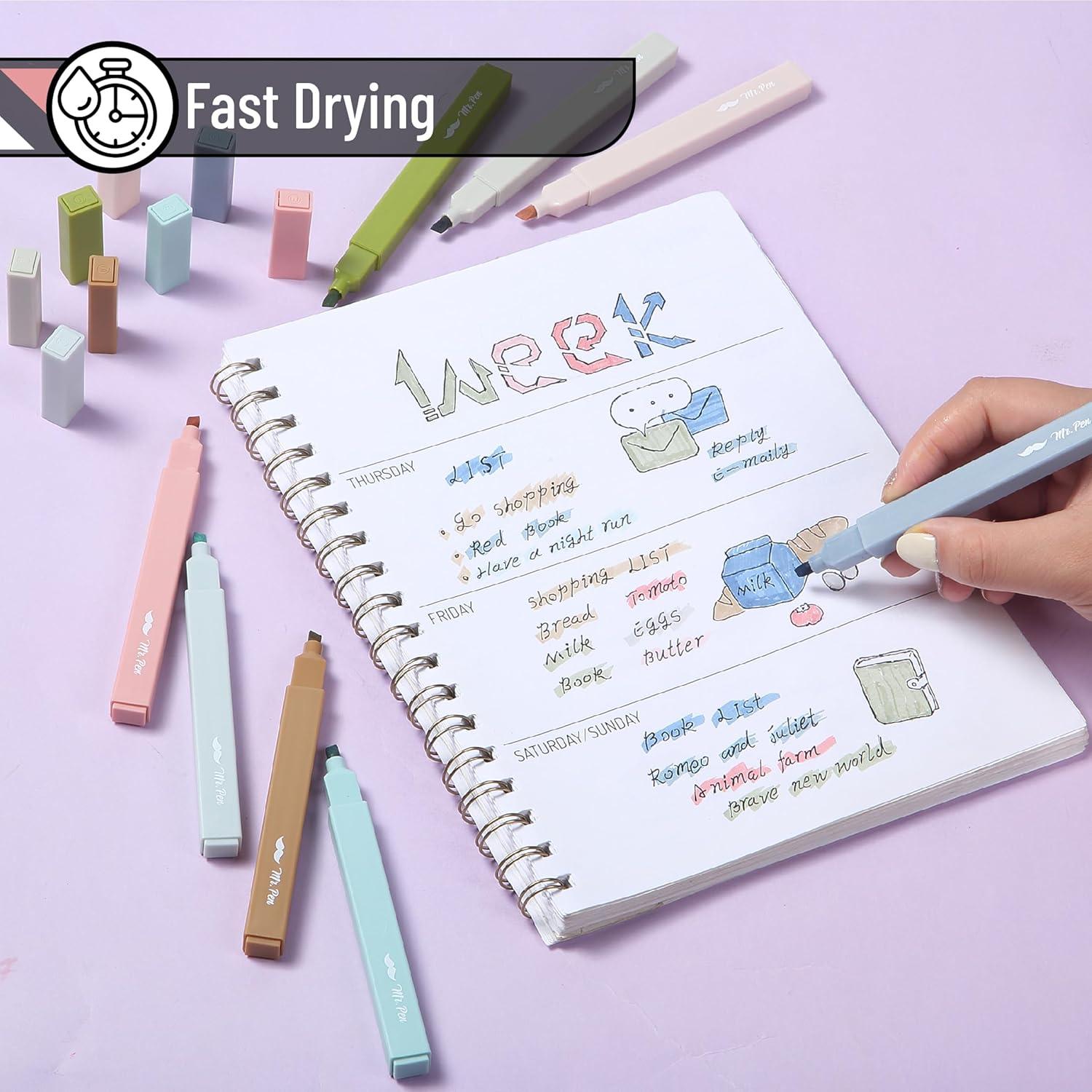 image:imageMr Pen Aesthetic Bible Highlighters No Bleed Through 10 Pack Assorted Colors Cute Highlighter for Journaling Supplies and School Accessories Bible Highlighters and Pens No BleedNatural Earth