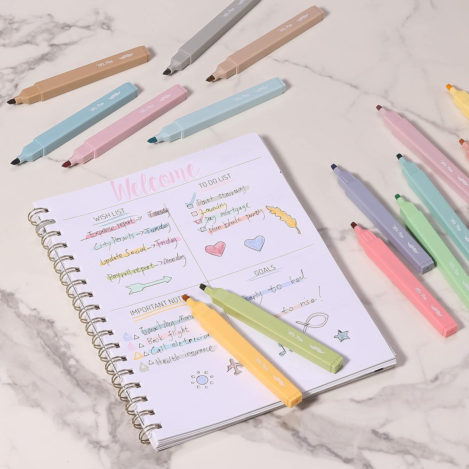 image:imageMr Pen Aesthetic Bible Highlighters No Bleed Through 10 Pack Assorted Colors Cute Highlighter for Journaling Supplies and School Accessories Bible Highlighters and Pens No BleedPastel Colors