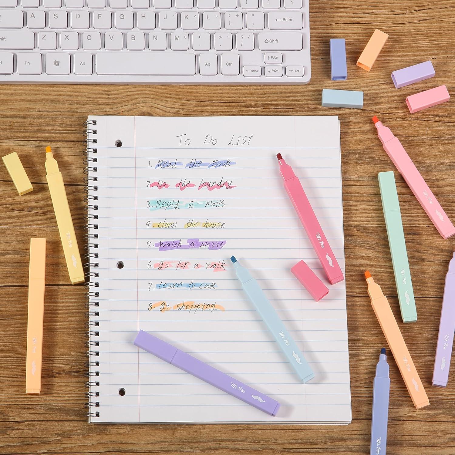 image:imageMr Pen Aesthetic Bible Highlighters No Bleed Through 10 Pack Assorted Colors Cute Highlighter for Journaling Supplies and School Accessories Bible Highlighters and Pens No BleedPastel Colors