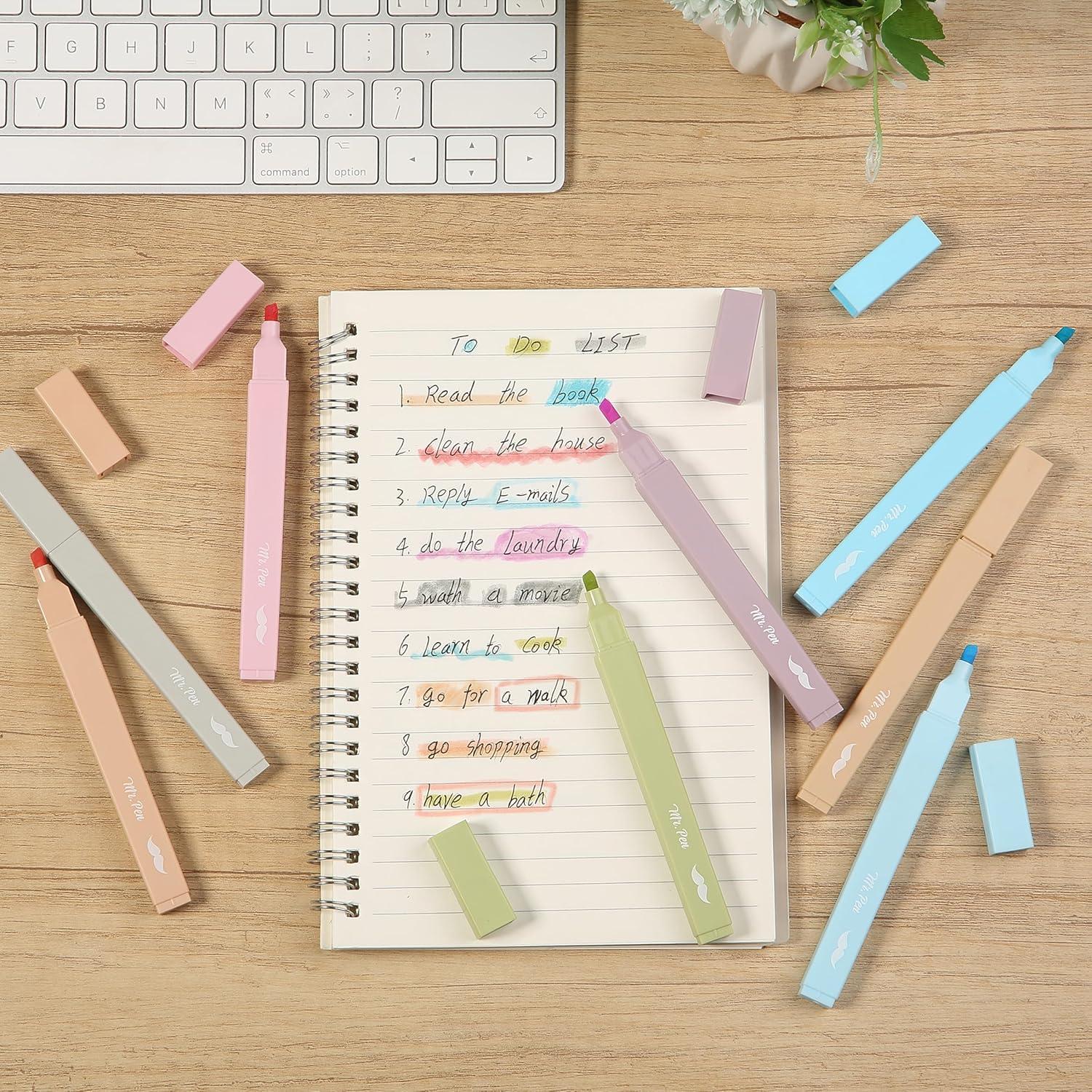 image:imageMr Pen Aesthetic Bible Highlighters No Bleed Through 10 Pack Assorted Colors Cute Highlighter for Journaling Supplies and School Accessories Bible Highlighters and Pens No BleedPastel  Vintage Colors