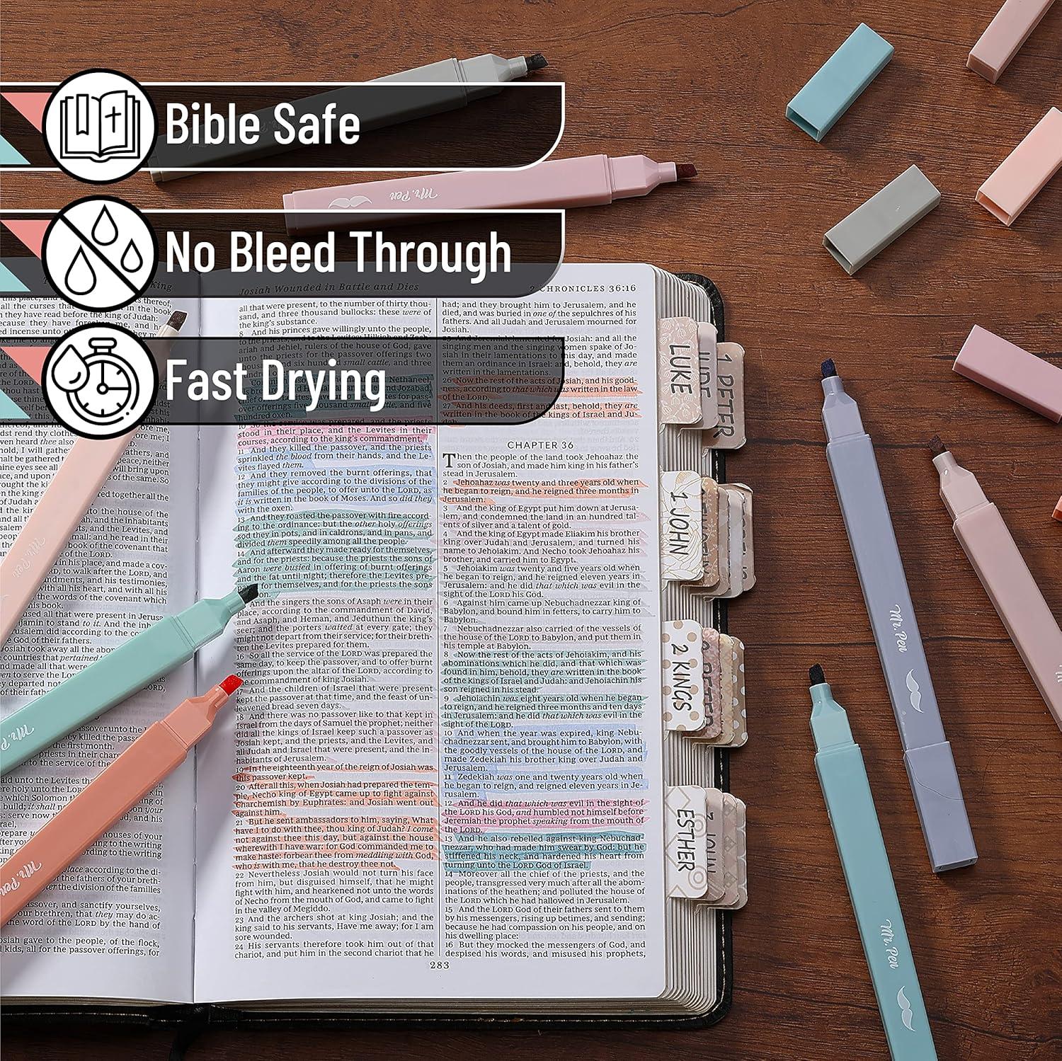 image:imageMr Pen Aesthetic Bible Highlighters No Bleed Through 10 Pack Assorted Colors Cute Highlighter for Journaling Supplies and School Accessories Bible Highlighters and Pens No BleedEarthy Colors