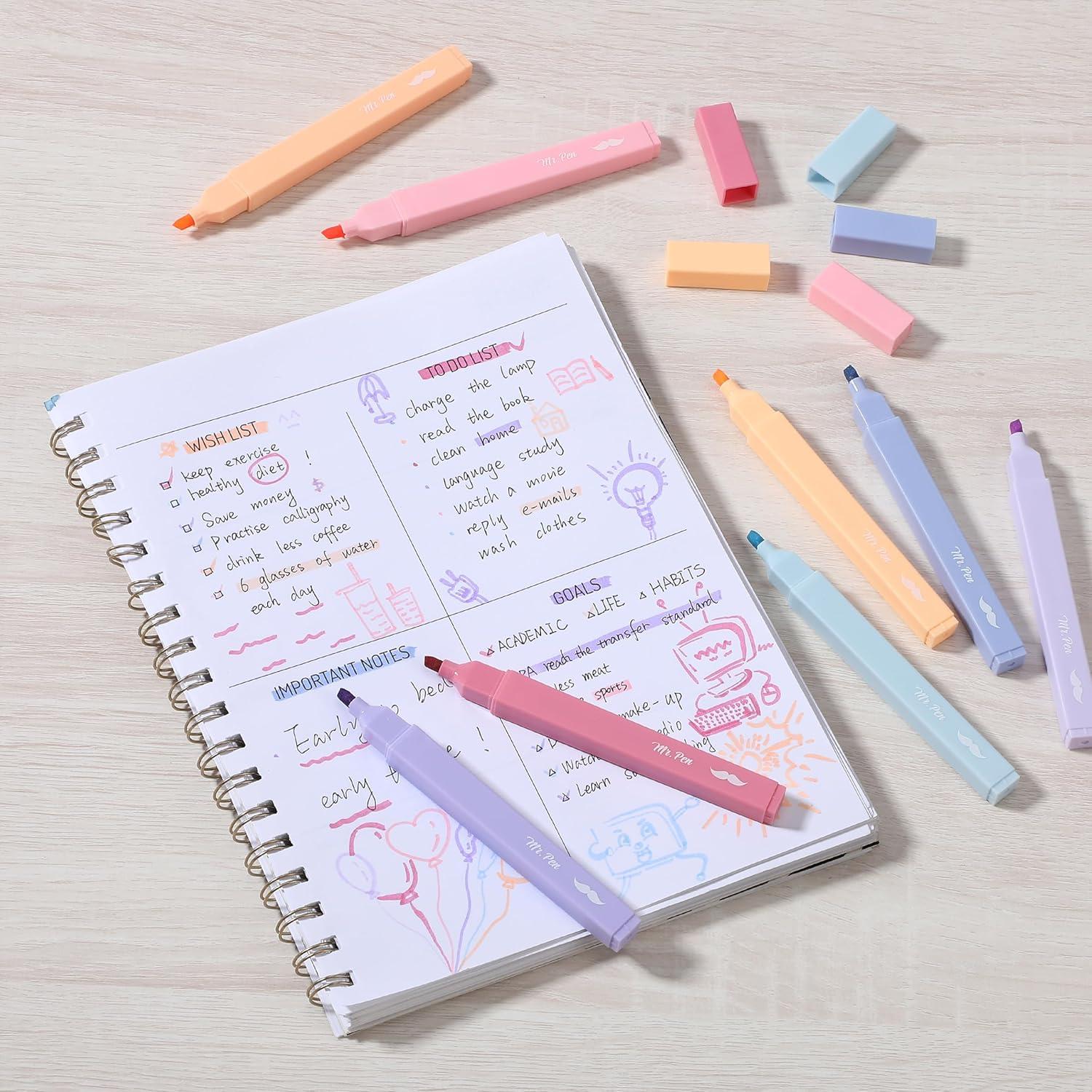 image:imageMr Pen Aesthetic Bible Highlighters No Bleed Through 10 Pack Assorted Colors Cute Highlighter for Journaling Supplies and School Accessories Bible Highlighters and Pens No BleedPastel Colors