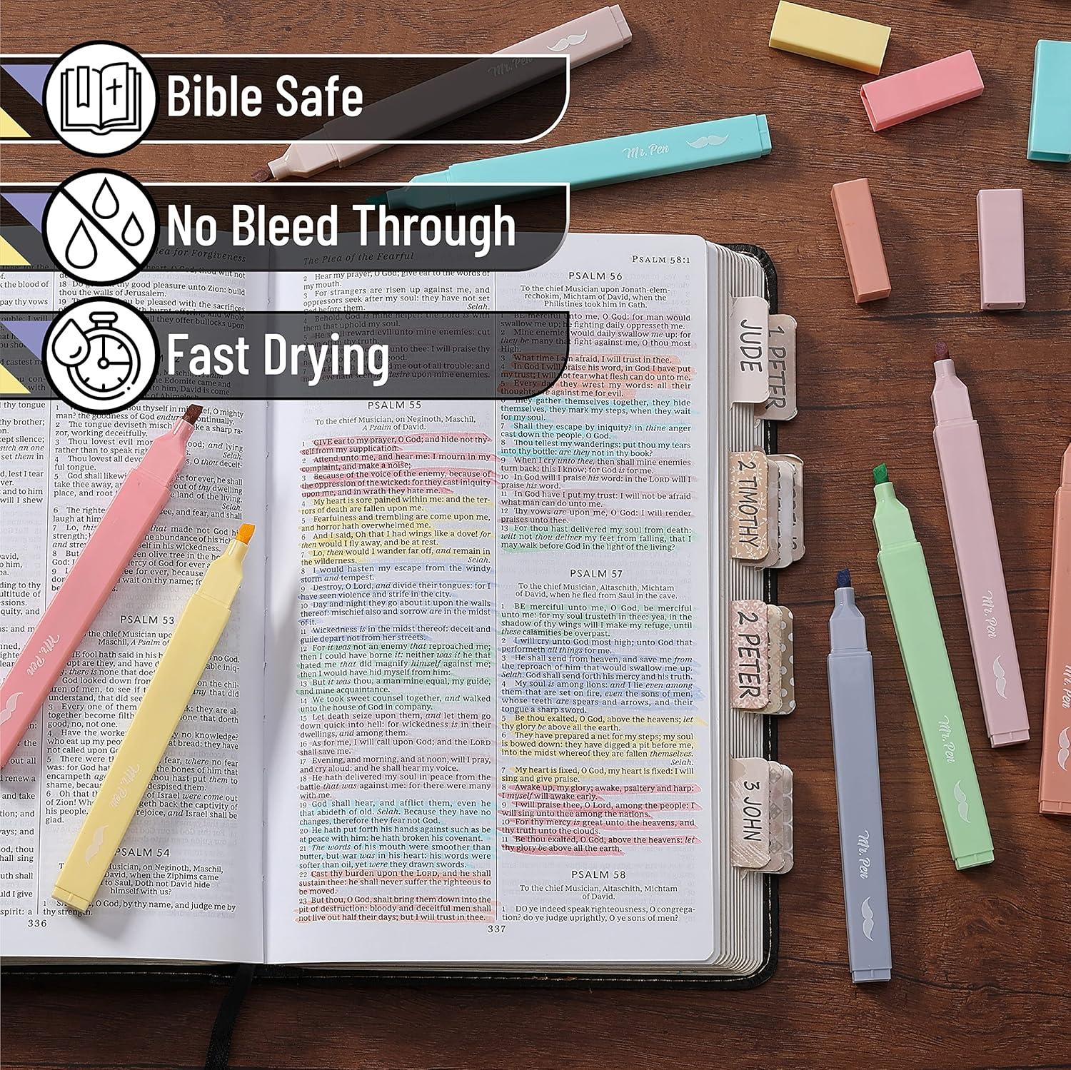 image:imageMr Pen Aesthetic Bible Highlighters No Bleed Through 10 Pack Assorted Colors Cute Highlighter for Journaling Supplies and School Accessories Bible Highlighters and Pens No BleedCandy Colors