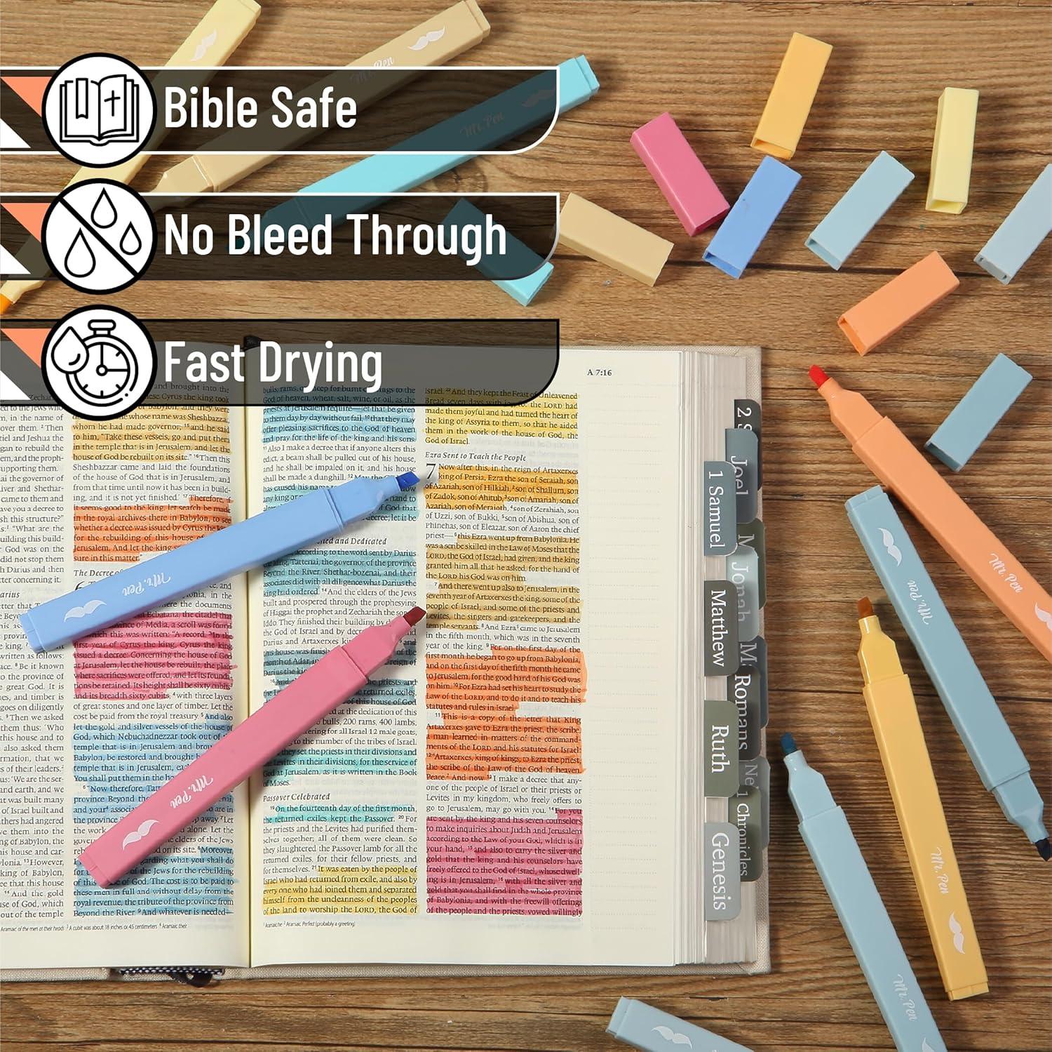 image:imageMr Pen Aesthetic Bible Highlighters No Bleed Through 10 Pack Assorted Colors Cute Highlighter for Journaling Supplies and School Accessories Bible Highlighters and Pens No BleedPastel Colors 2