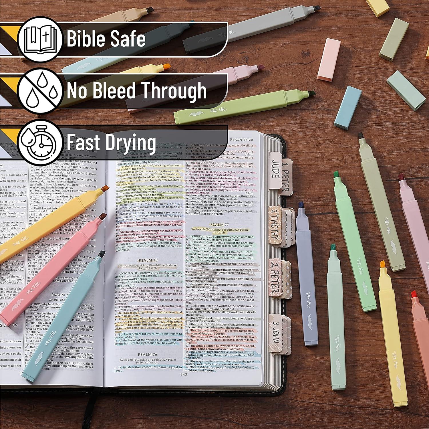 image:imageMr Pen Aesthetic Bible Highlighters No Bleed Through 10 Pack Assorted Colors Cute Highlighter for Journaling Supplies and School Accessories Bible Highlighters and Pens No BleedPastel Colors