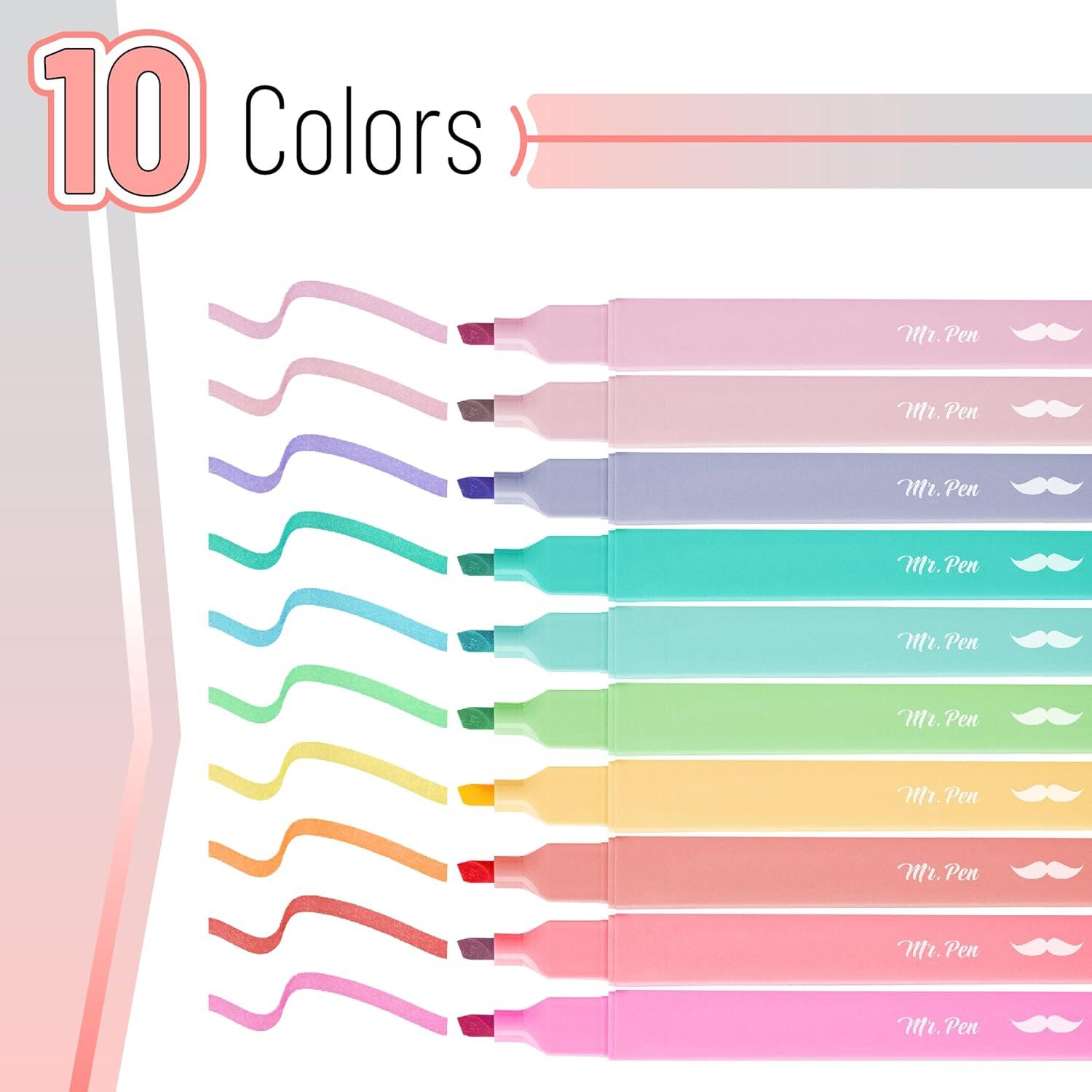 image:imageMr Pen Aesthetic Bible Highlighters No Bleed Through 10 Pack Assorted Colors Cute Highlighter for Journaling Supplies and School Accessories Bible Highlighters and Pens No BleedCandy Colors