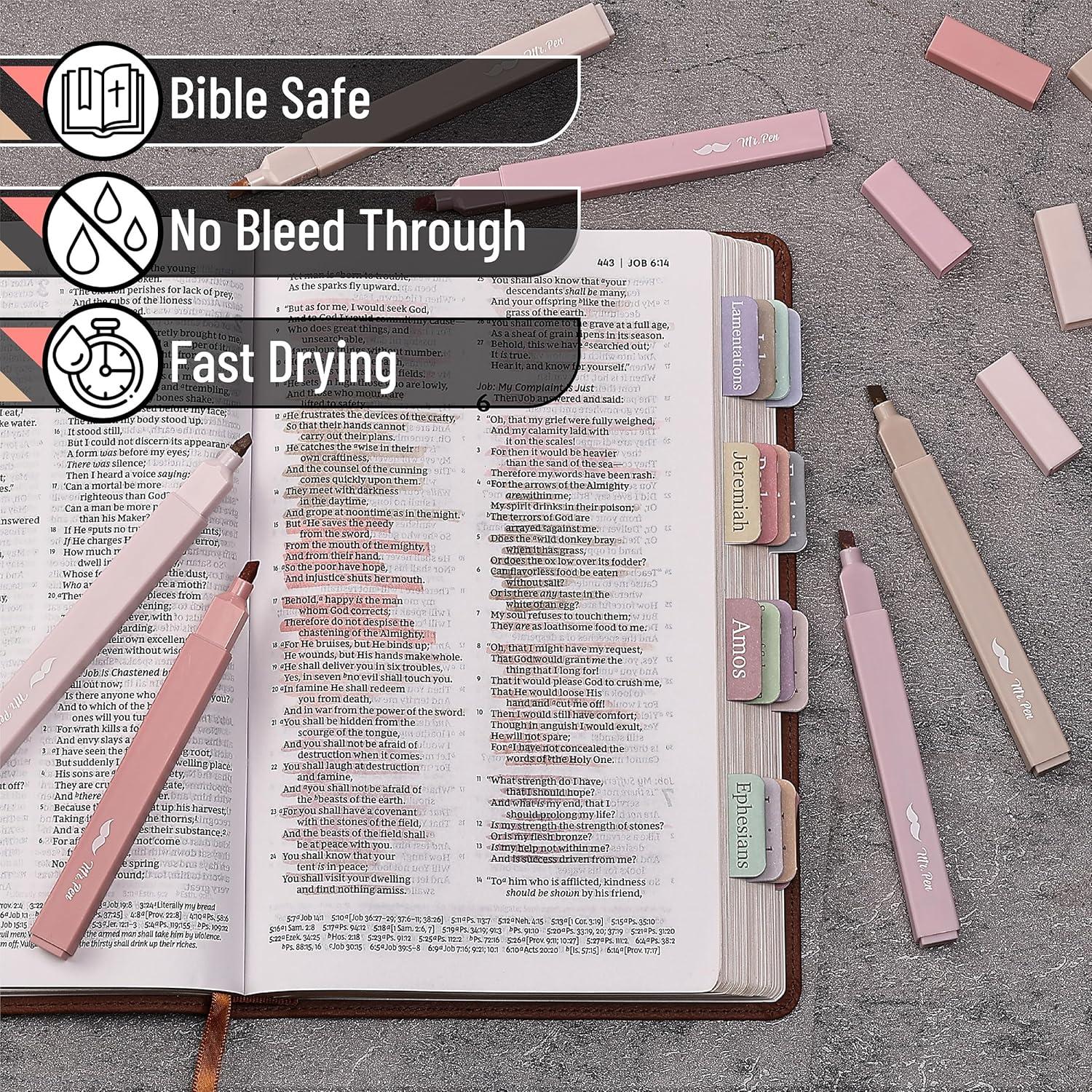 image:imageMr Pen Aesthetic Bible Highlighters No Bleed Through 10 Pack Assorted Colors Cute Highlighter for Journaling Supplies and School Accessories Bible Highlighters and Pens No BleedVintage Colors 2