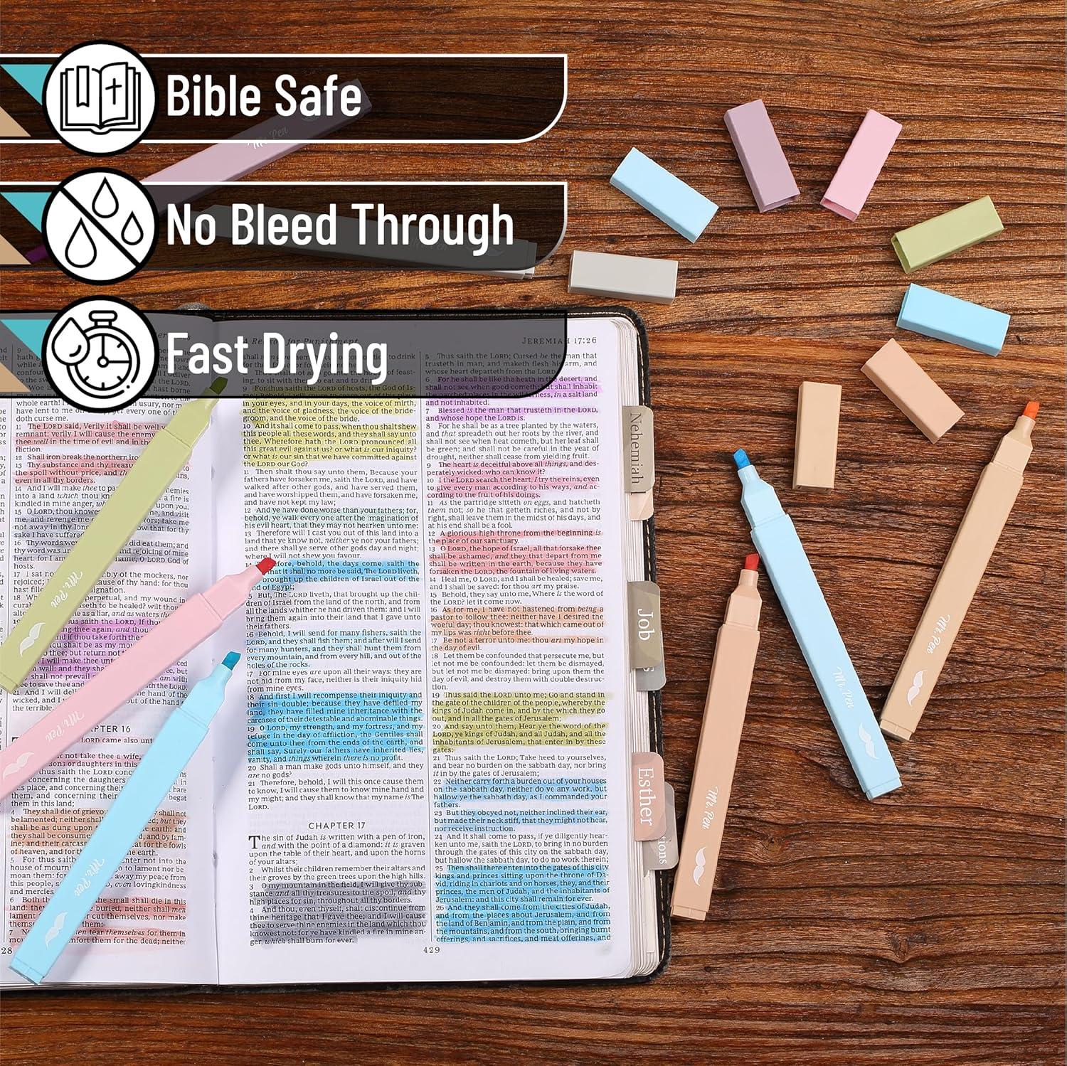 image:imageMr Pen Aesthetic Bible Highlighters No Bleed Through 10 Pack Assorted Colors Cute Highlighter for Journaling Supplies and School Accessories Bible Highlighters and Pens No BleedPastel  Vintage Colors