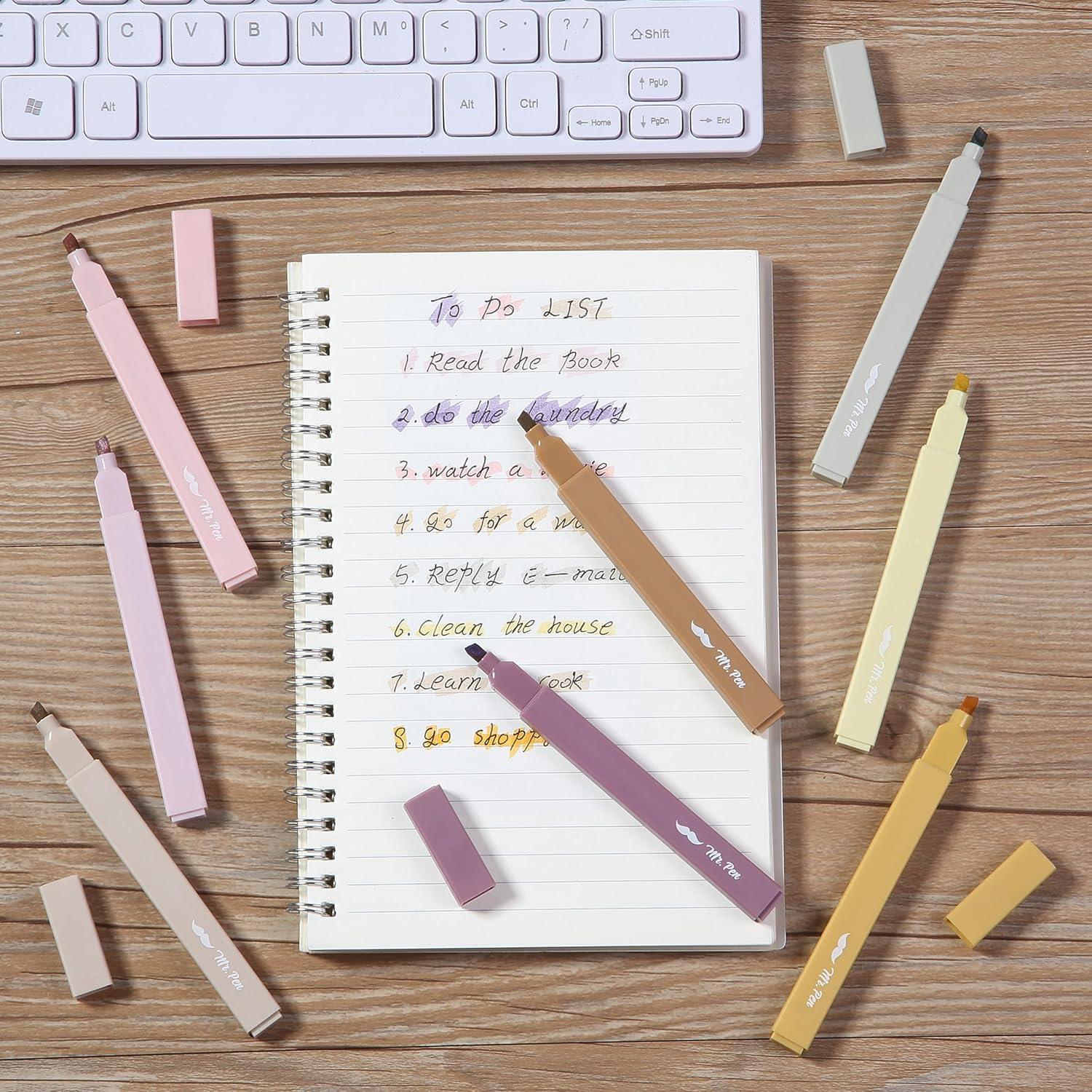 image:imageMr Pen Aesthetic Bible Highlighters No Bleed Through 10 Pack Assorted Colors Cute Highlighter for Journaling Supplies and School Accessories Bible Highlighters and Pens No BleedVintage Brown