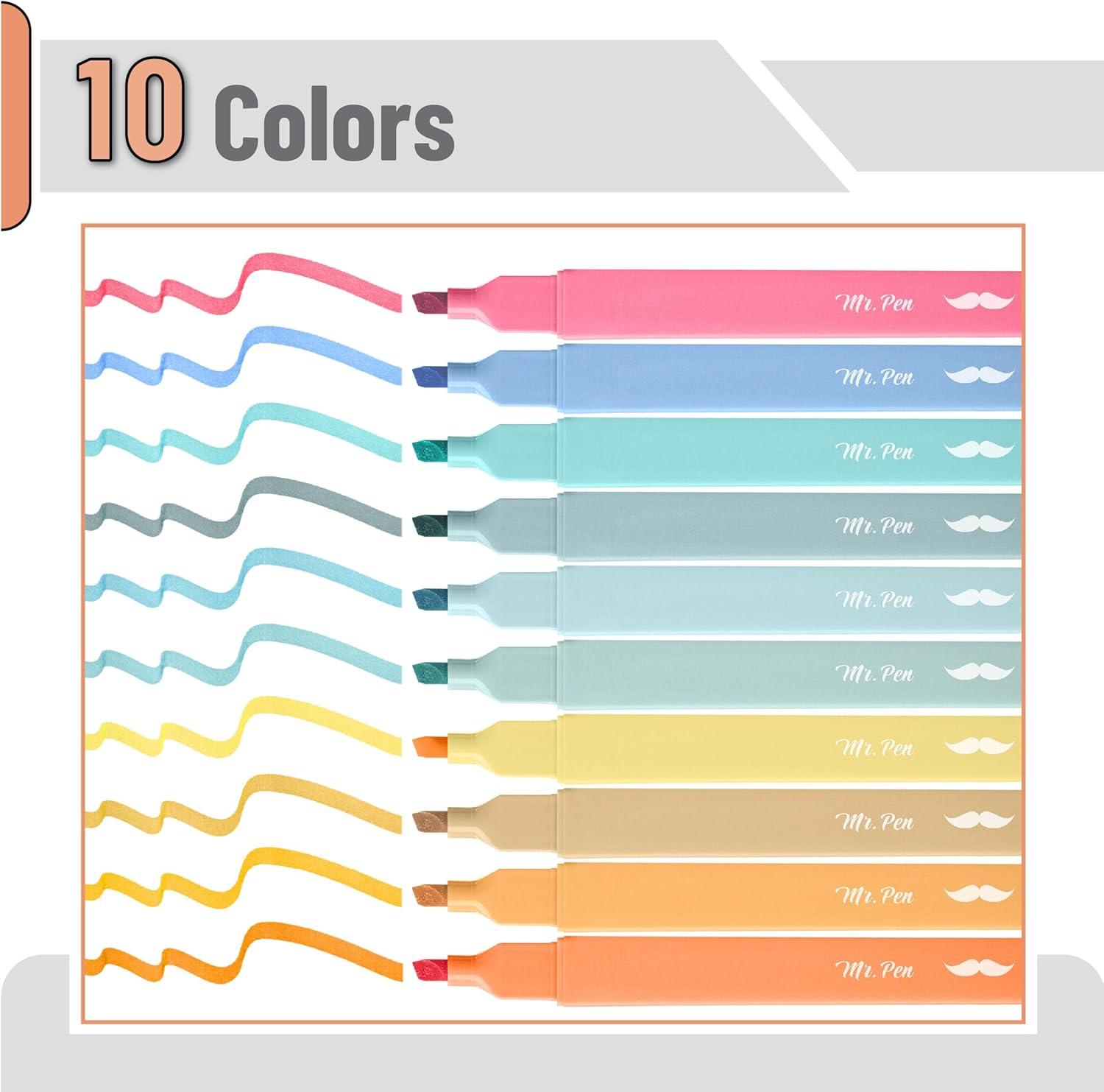 image:imageMr Pen Aesthetic Bible Highlighters No Bleed Through 10 Pack Assorted Colors Cute Highlighter for Journaling Supplies and School Accessories Bible Highlighters and Pens No BleedPastel Colors 2
