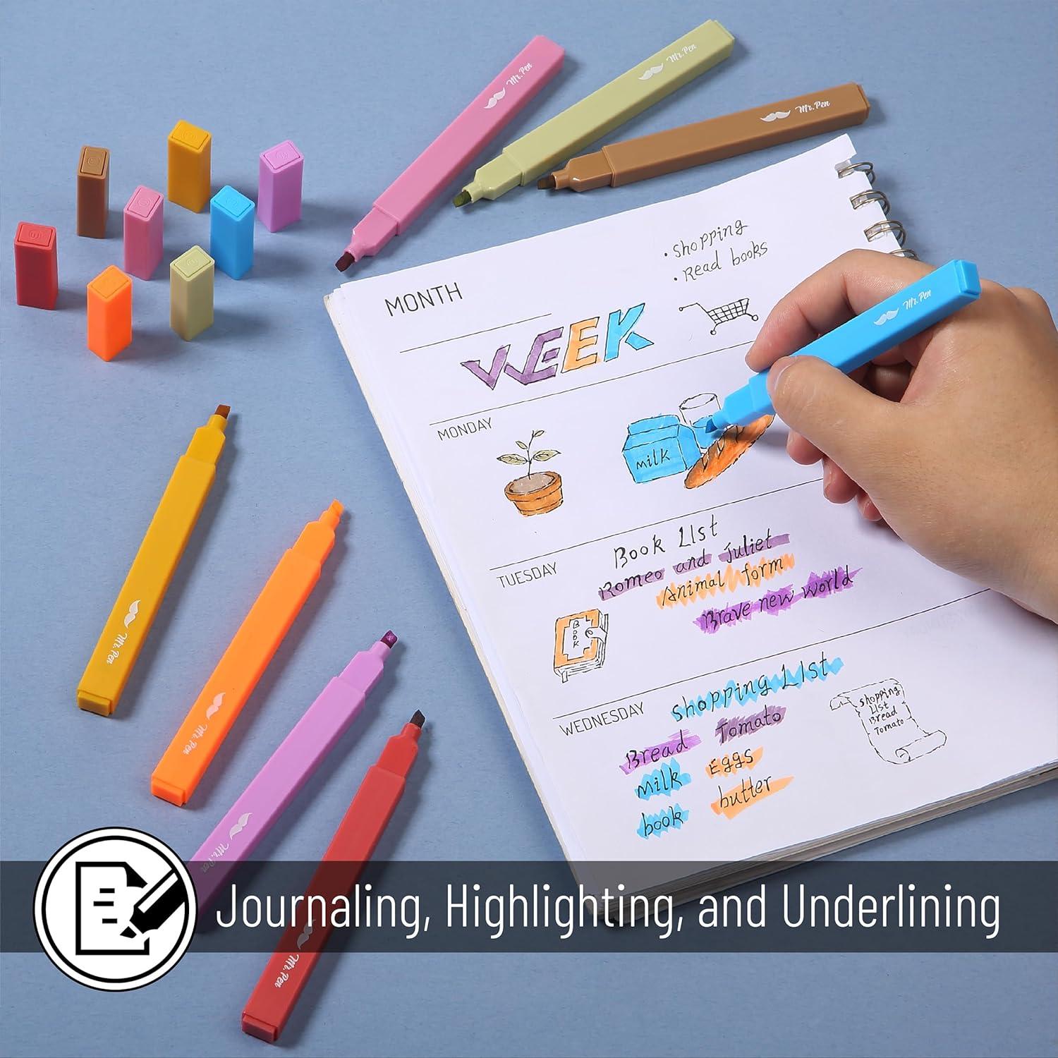 image:imageMr Pen Aesthetic Bible Highlighters No Bleed Through 10 Pack Assorted Colors Cute Highlighter for Journaling Supplies and School Accessories Bible Highlighters and Pens No BleedWarm Colors