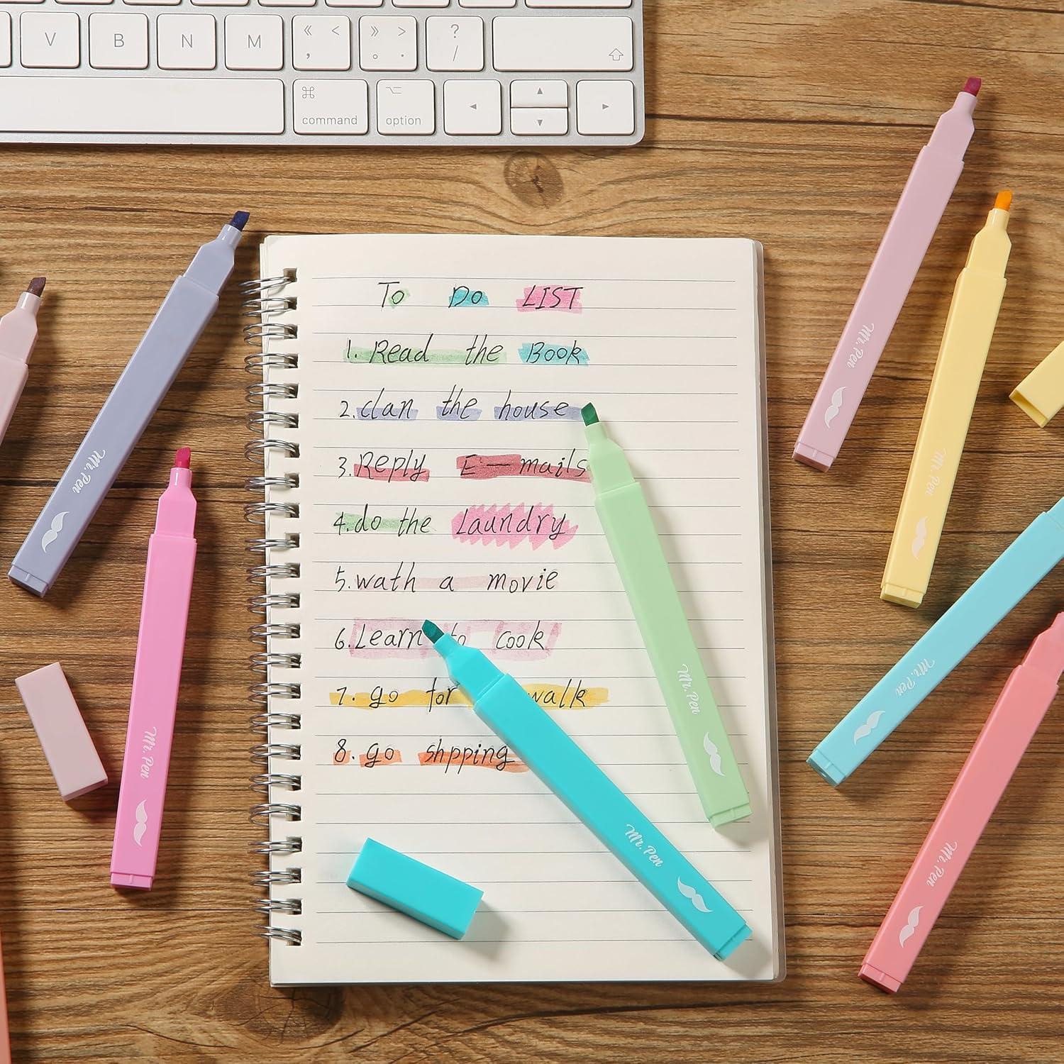 image:imageMr Pen Aesthetic Bible Highlighters No Bleed Through 10 Pack Assorted Colors Cute Highlighter for Journaling Supplies and School Accessories Bible Highlighters and Pens No BleedCandy Colors