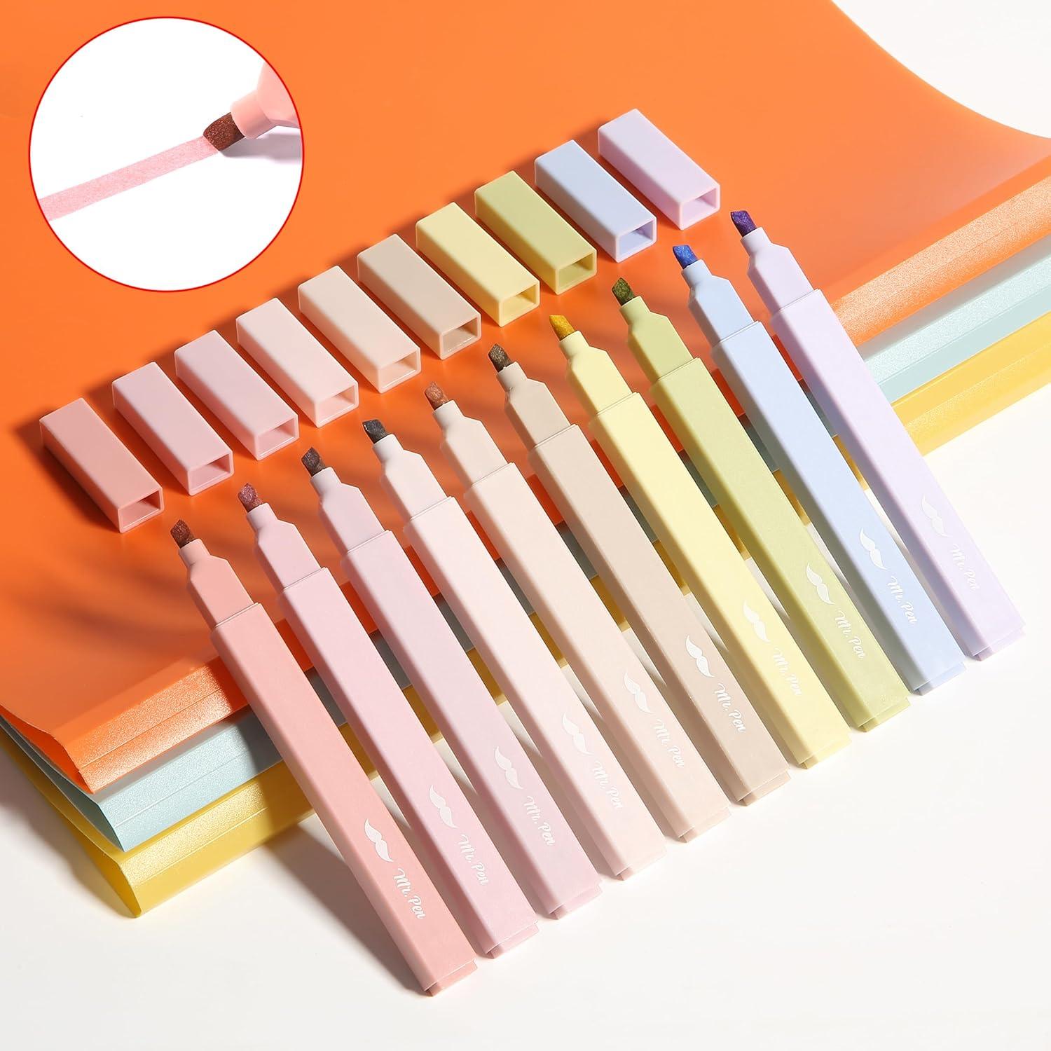 image:imageMr Pen Aesthetic Bible Highlighters No Bleed Through 10 Pack Assorted Colors Cute Highlighter for Journaling Supplies and School Accessories Bible Highlighters and Pens No BleedVintage Colors