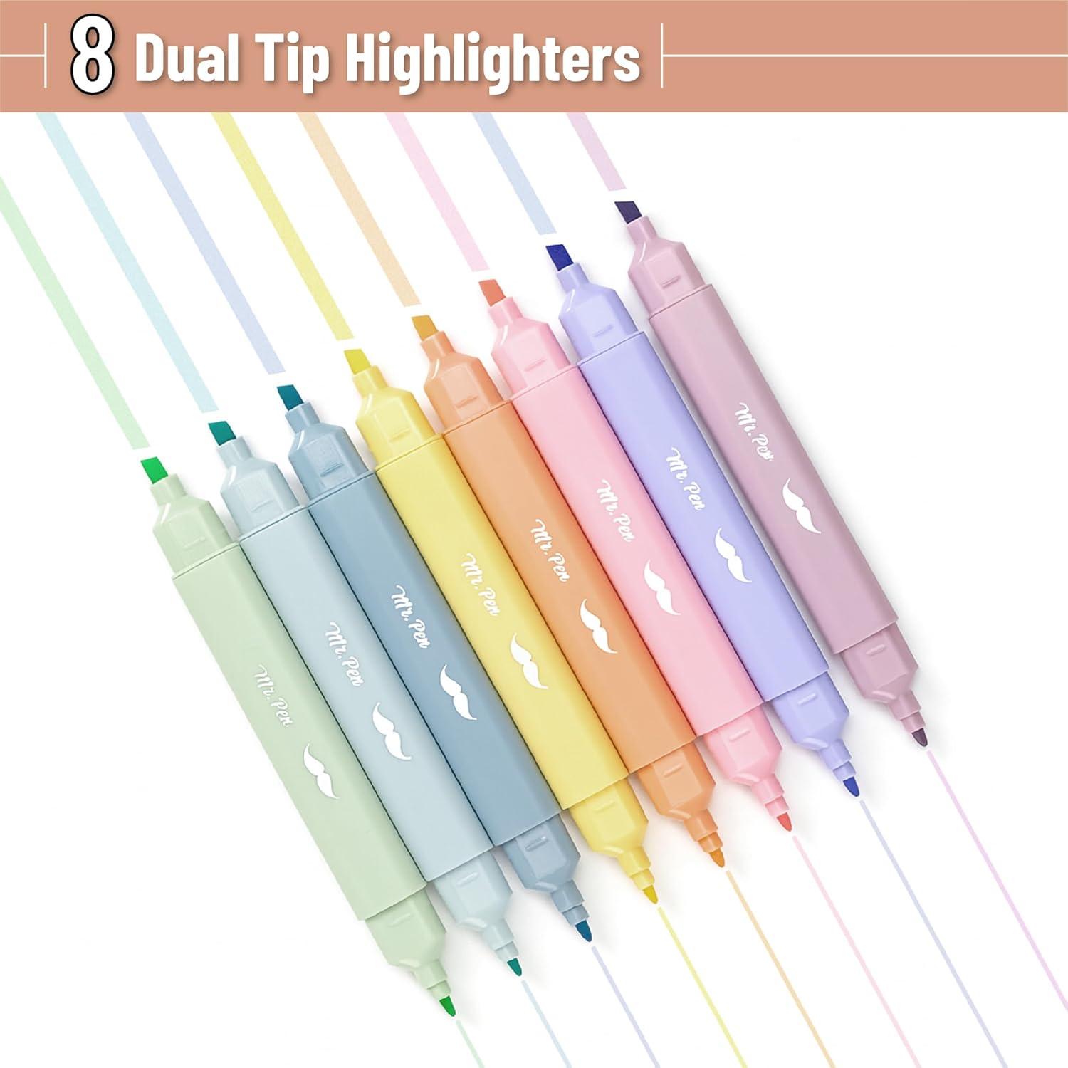 image:imageMr Pen Aesthetic Bible Highlighters No Bleed Through Assorted Color 8pcs Ocean Mist Cute Highlighter Dual Tip for Journaling Supplies and School Accessories Bible Highlighters and Pens No BleedDreamfield