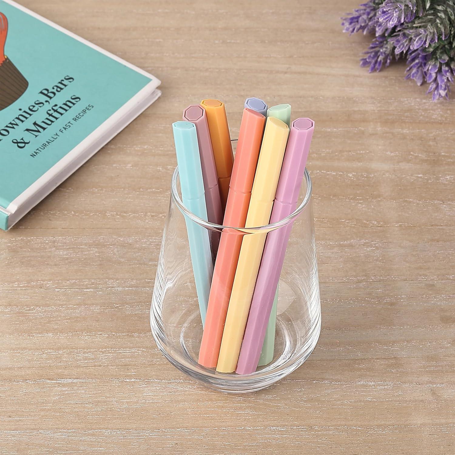 image:imageMr Pen Aesthetic Highlighters 8 pcs Chisel Tip Assorted Colors Bible Highlighters No BleedJewel Tones