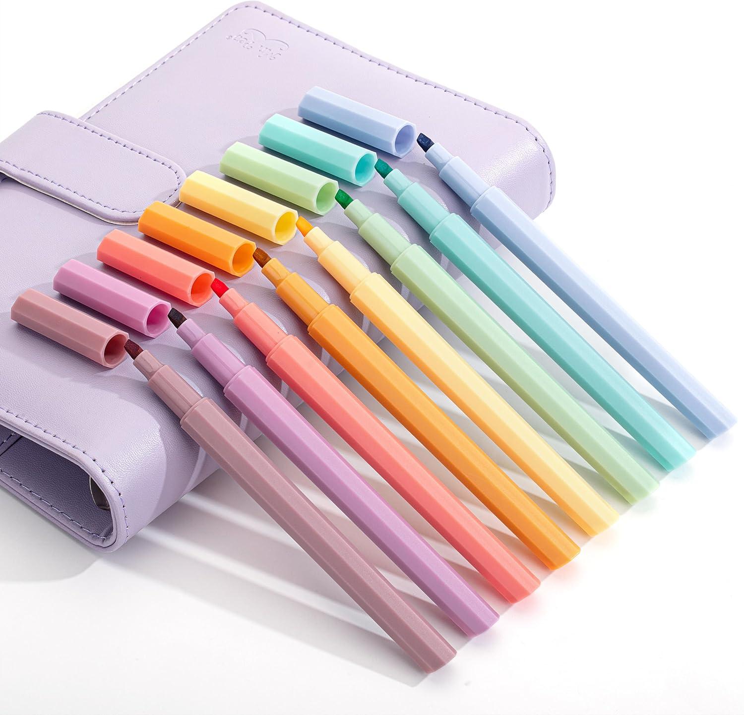 image:imageMr Pen Aesthetic Highlighters 8 pcs Chisel Tip Assorted Colors Bible Highlighters No BleedJewel Tones