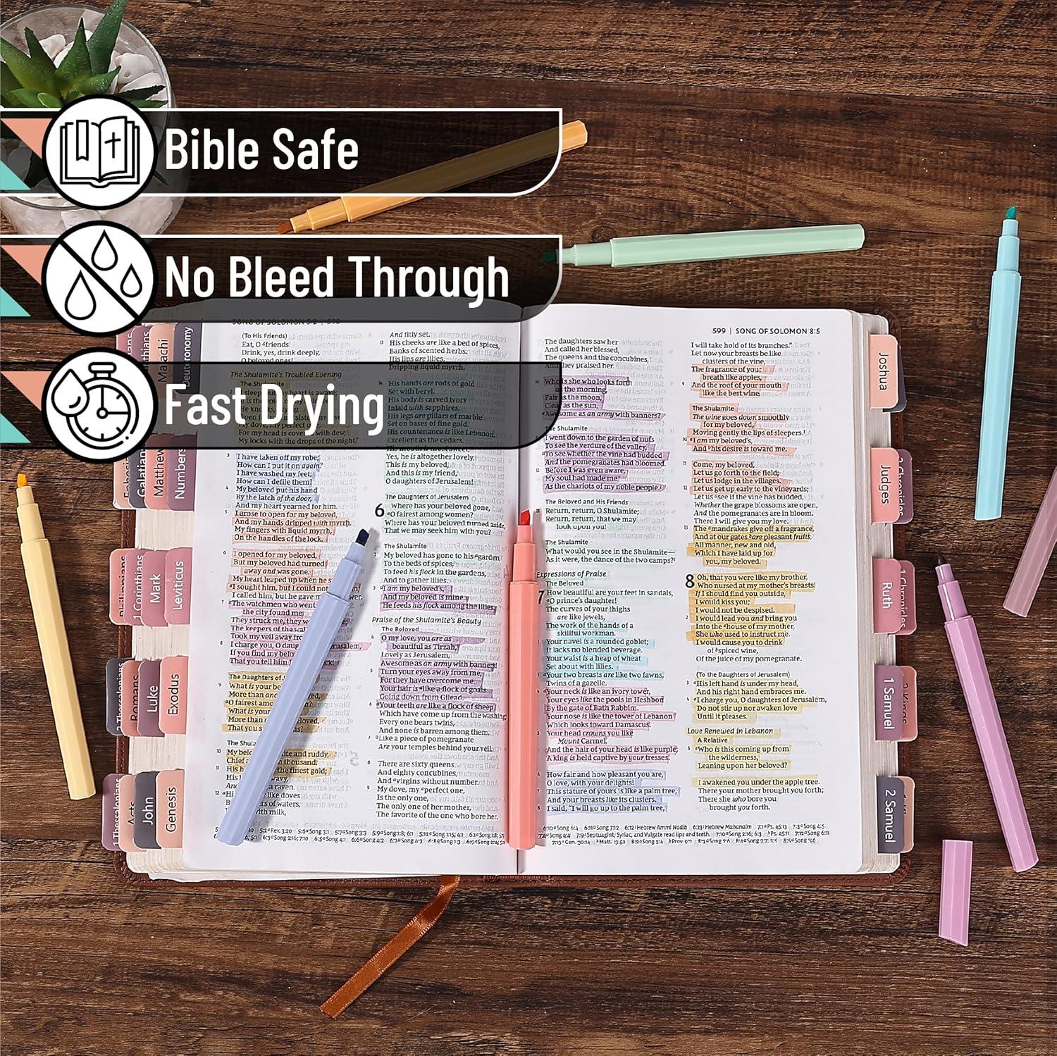 image:imageMr Pen Aesthetic Highlighters 8 pcs Chisel Tip Assorted Colors Bible Highlighters No BleedNeutral Gentle