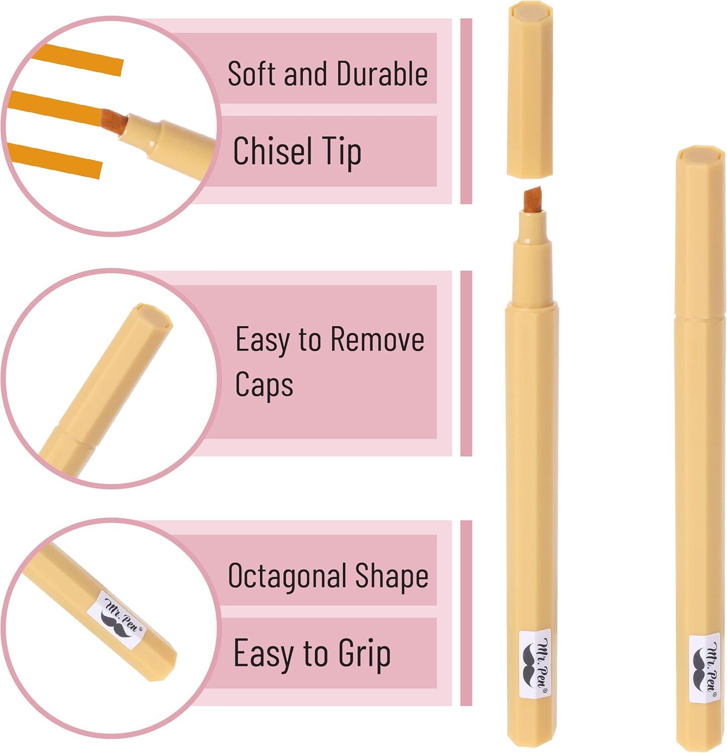 image:imageMr Pen Aesthetic Highlighters 8 pcs Chisel Tip Assorted Colors Bible Highlighters No BleedRetro Tones