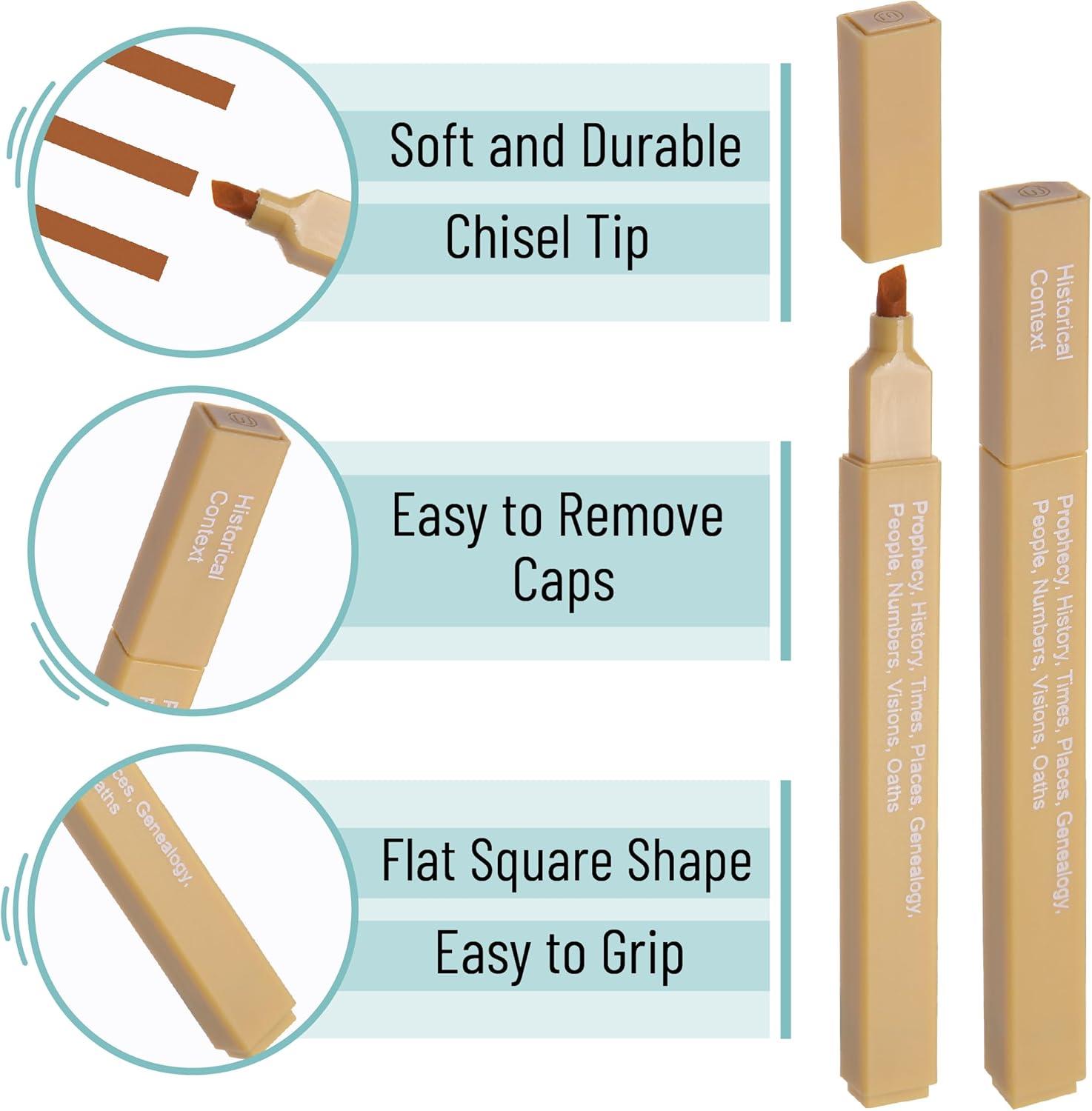 image:imageMr Pen Bible Highlighters with Bible Verses 8 Pack Assorted Colors Aesthetic Highlighters Markers No Bleed ThroughSoft Pastel