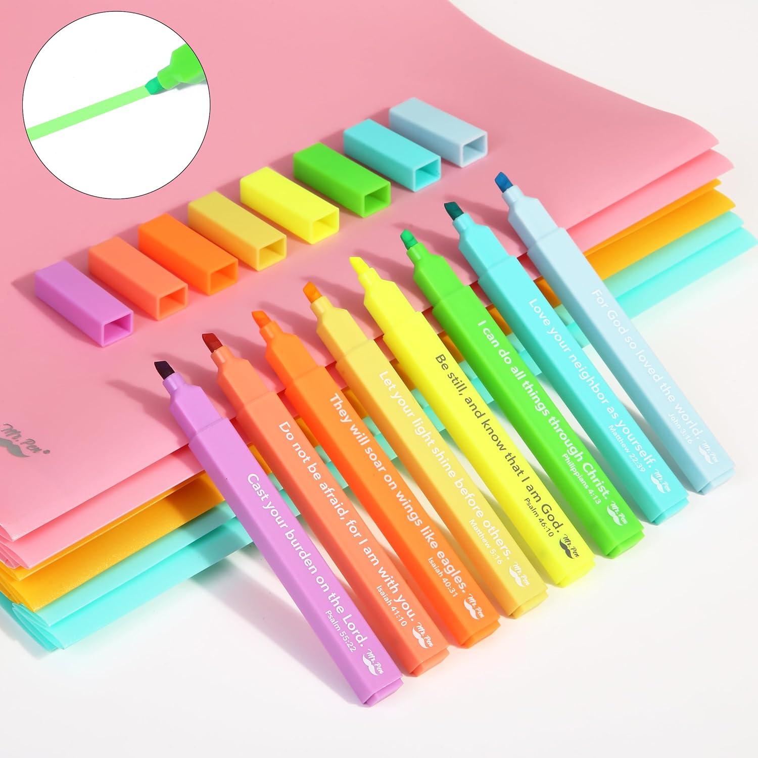 image:imageMr Pen Bible Highlighters with Bible Verses 8 Pack Assorted Colors Aesthetic Highlighters Markers No Bleed ThroughTropical