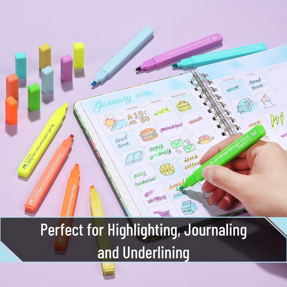image:imageMr Pen Bible Highlighters with Bible Verses 8 Pack Assorted Colors Aesthetic Highlighters Markers No Bleed ThroughTropical
