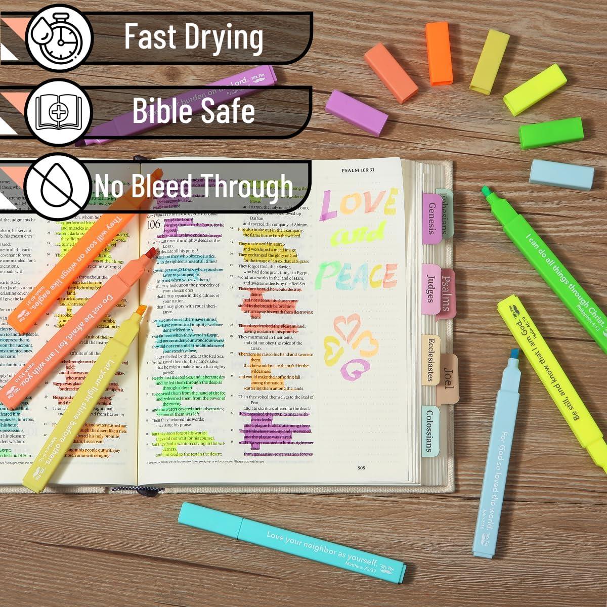 image:imageMr Pen Bible Highlighters with Bible Verses 8 Pack Assorted Colors Aesthetic Highlighters Markers No Bleed ThroughTropical